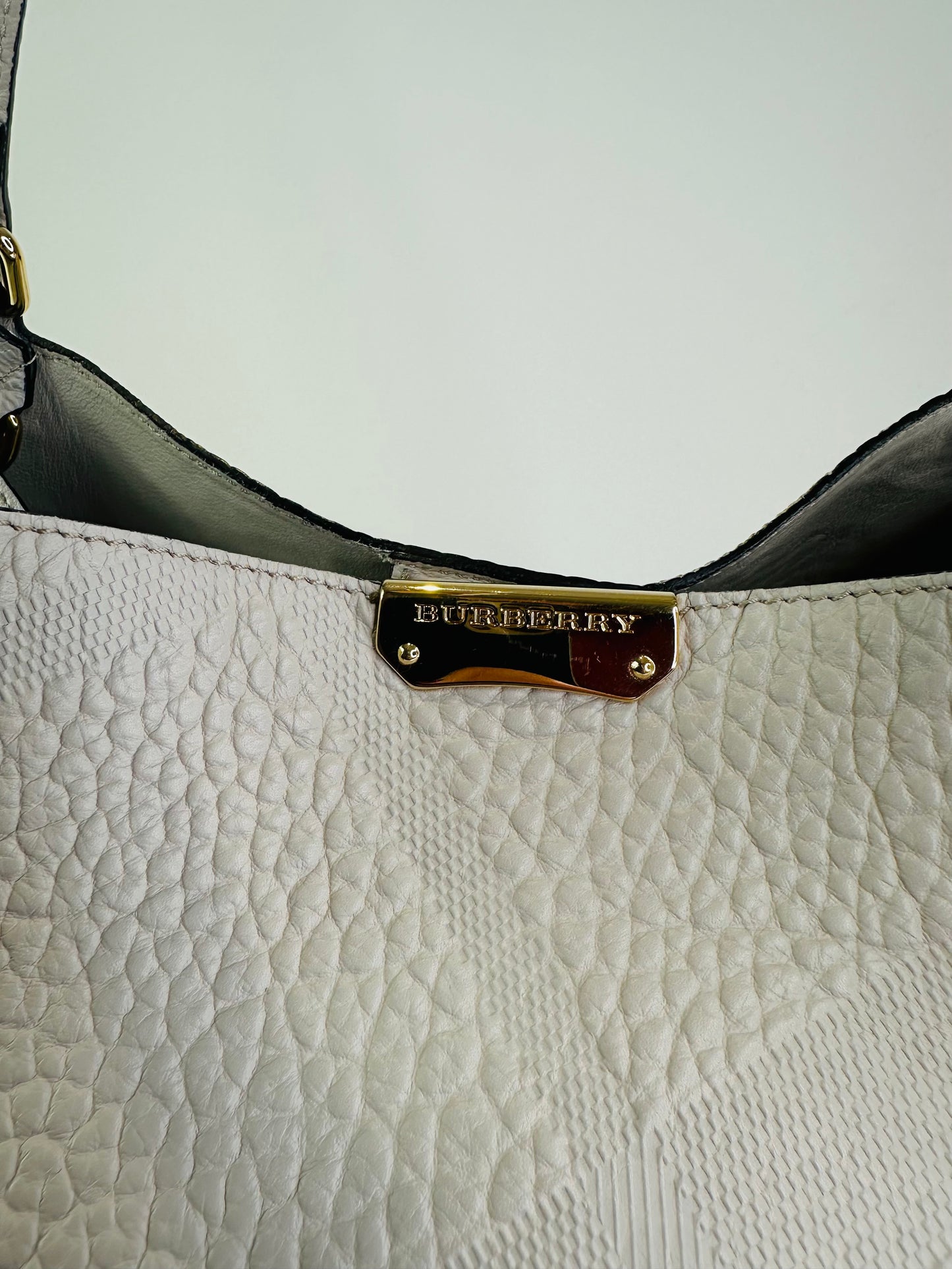 Embossed Check Lather Canterbury Tote Bag