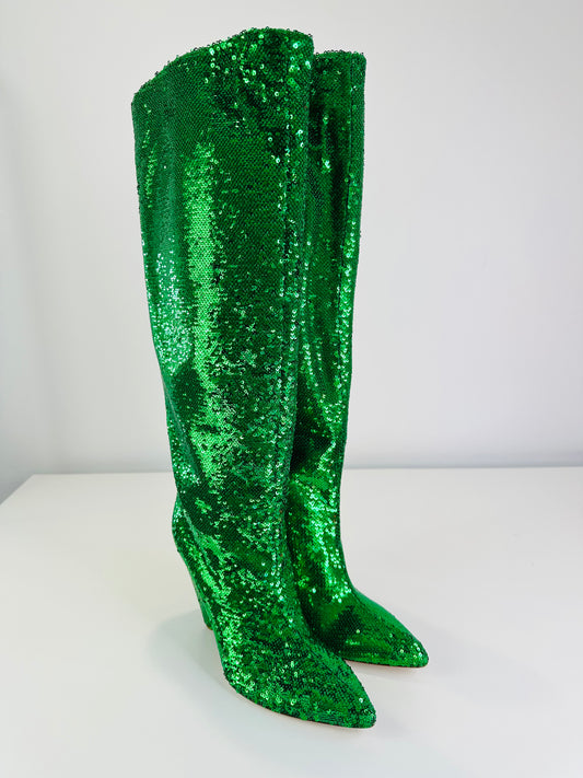 Glitter Knee High Boots - Size 40