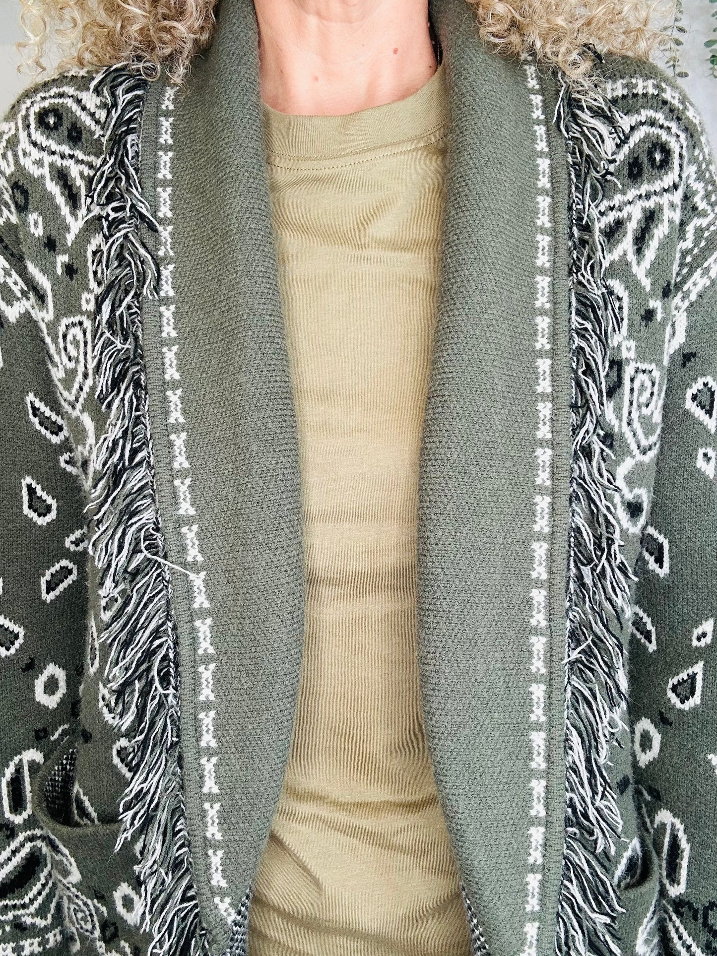 Fringed Belted Cardigan - Size S