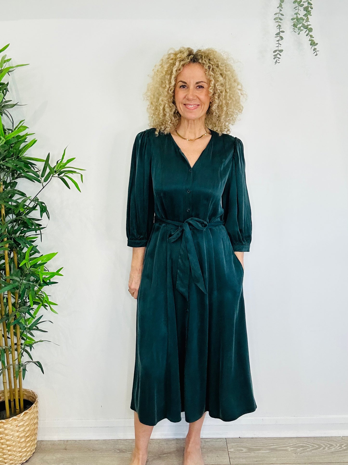 Belted Midi Dress - Size 14