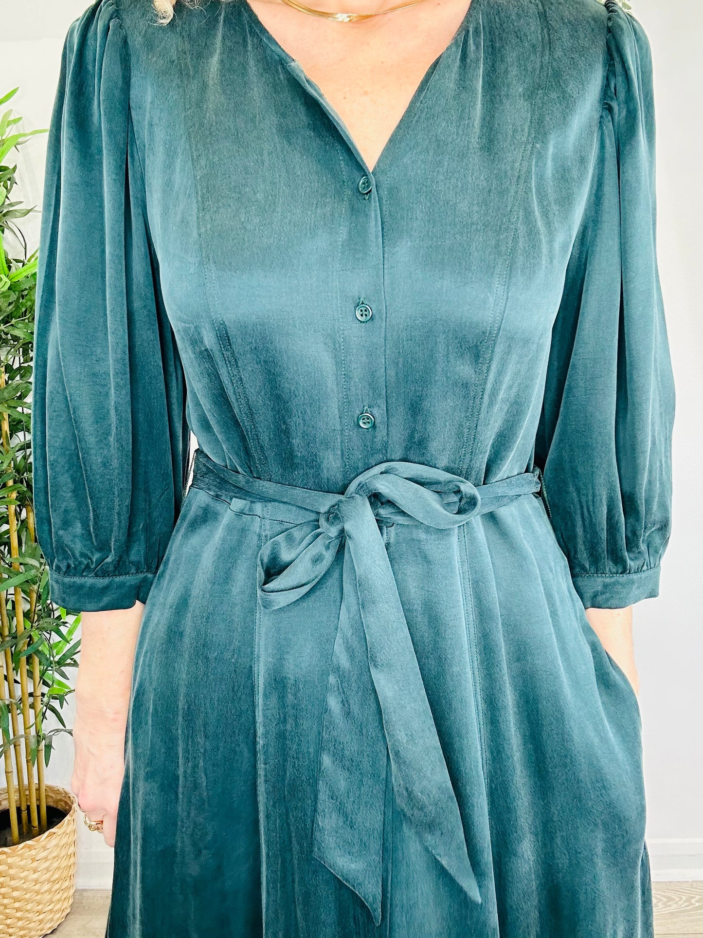 Belted Midi Dress - Size 14