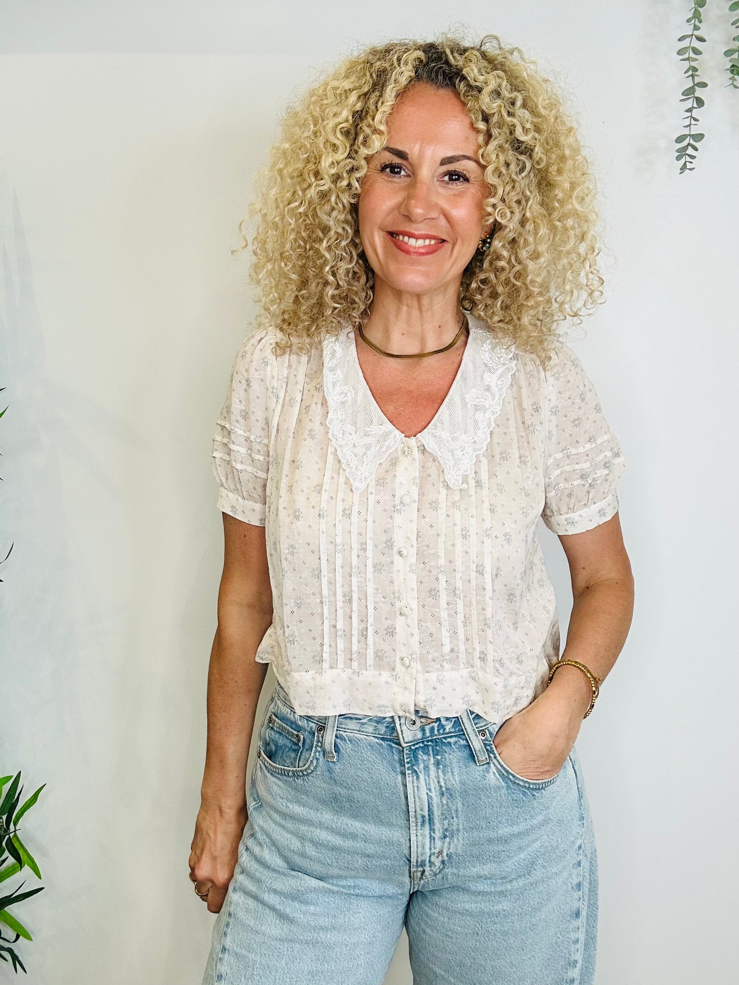 Lace Detail Blouse - Size XS