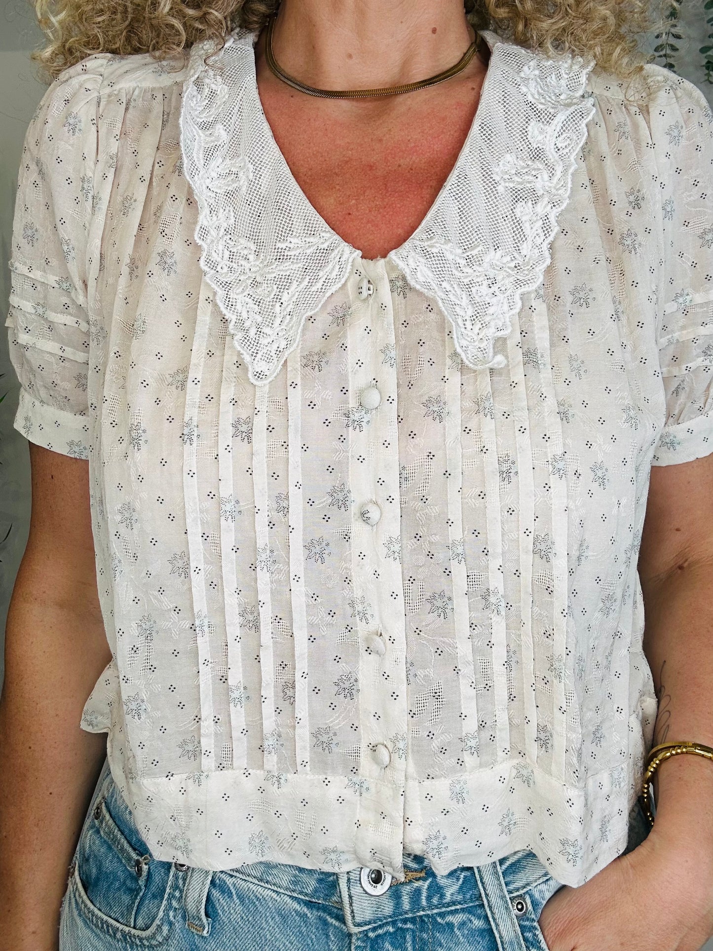 Lace Detail Blouse - Size XS