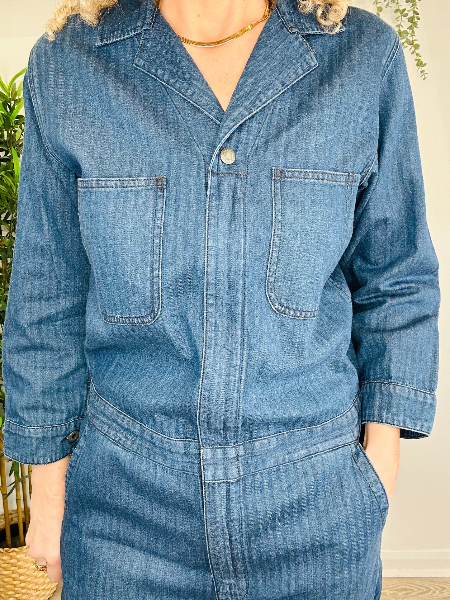 Denim Boilersuit - Size M
