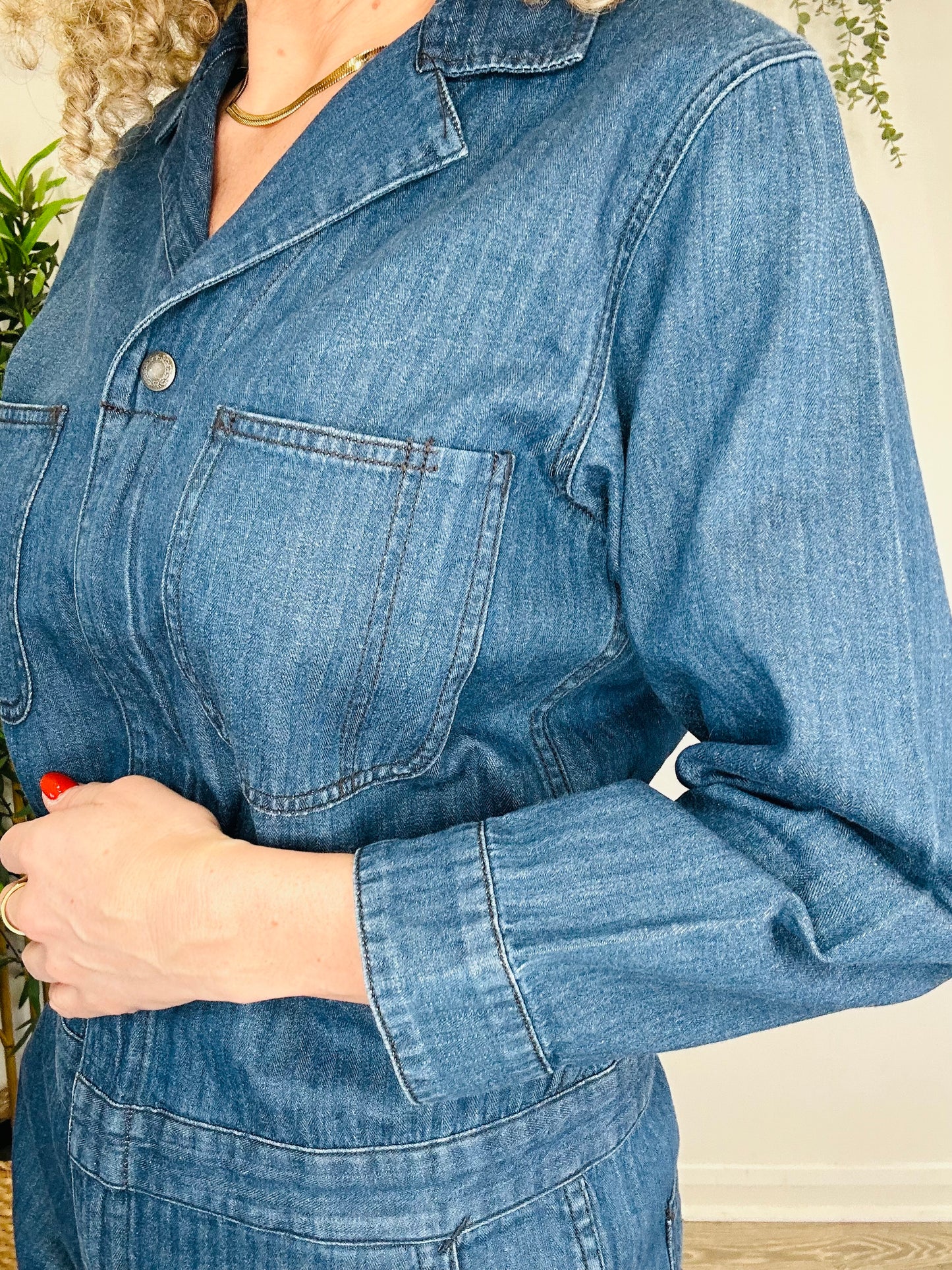 Denim Boilersuit - Size M