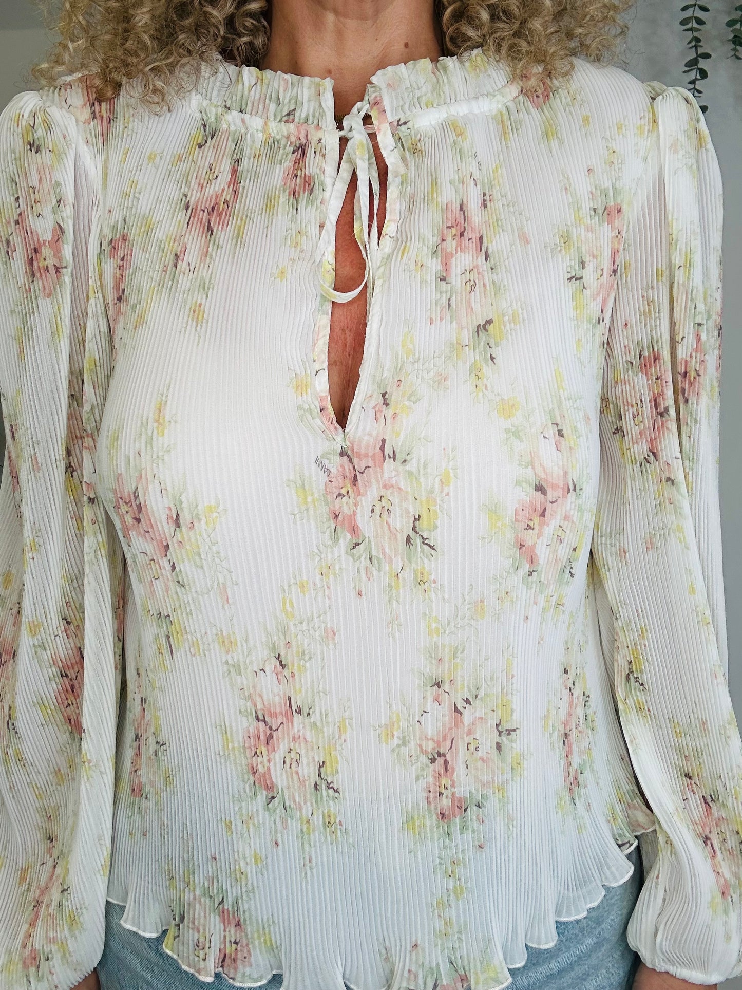 Floral Pleated Top - Size 34