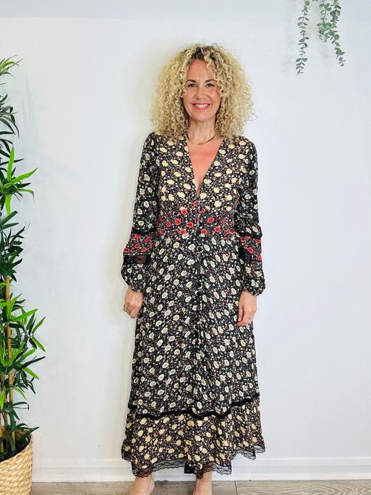 Floral Raven Dress - Size 14