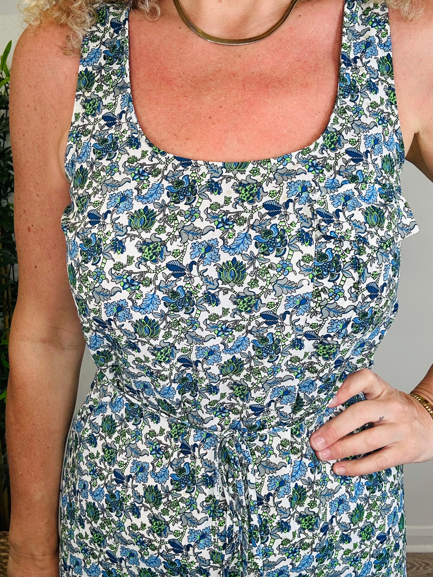 Sleeveless Floral Dress - Size 36