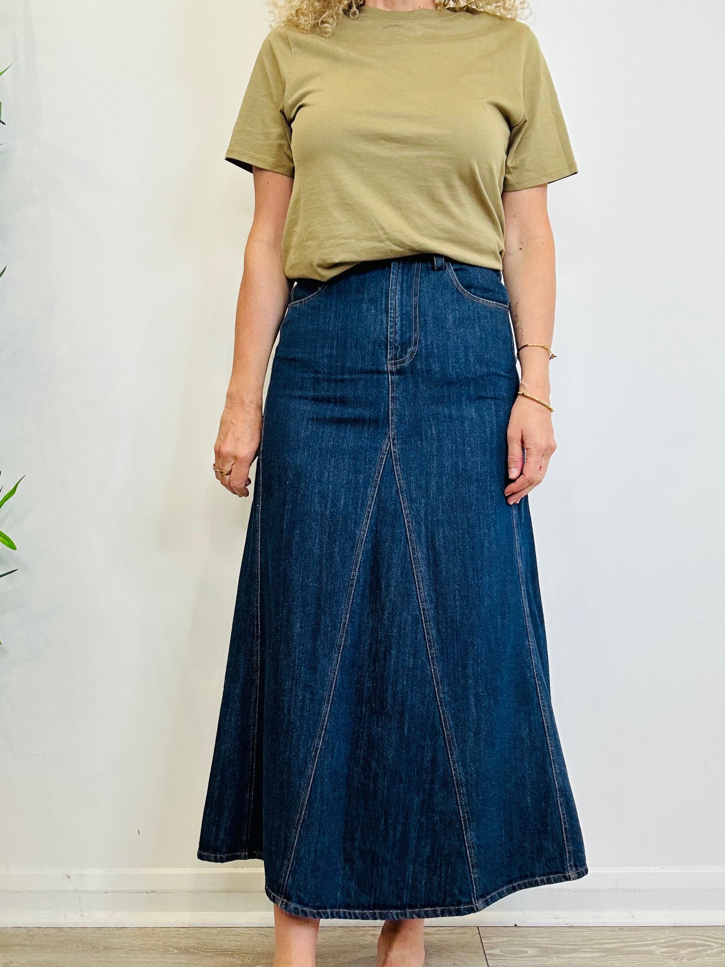 Denim Maxi Skirt - Size S