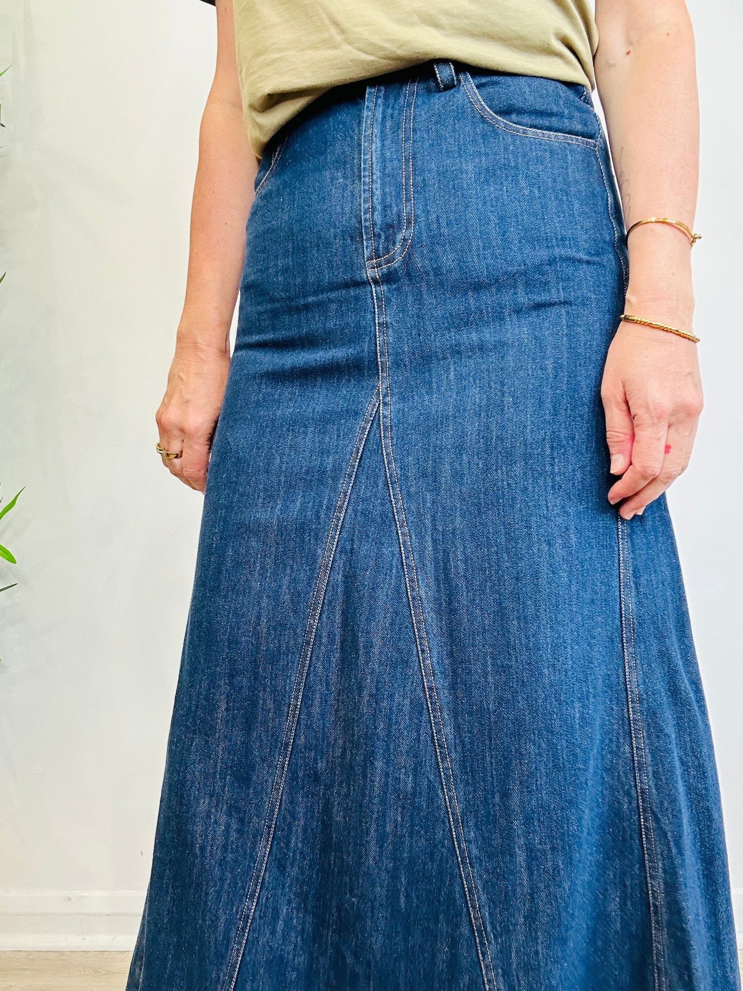 Denim Maxi Skirt - Size S