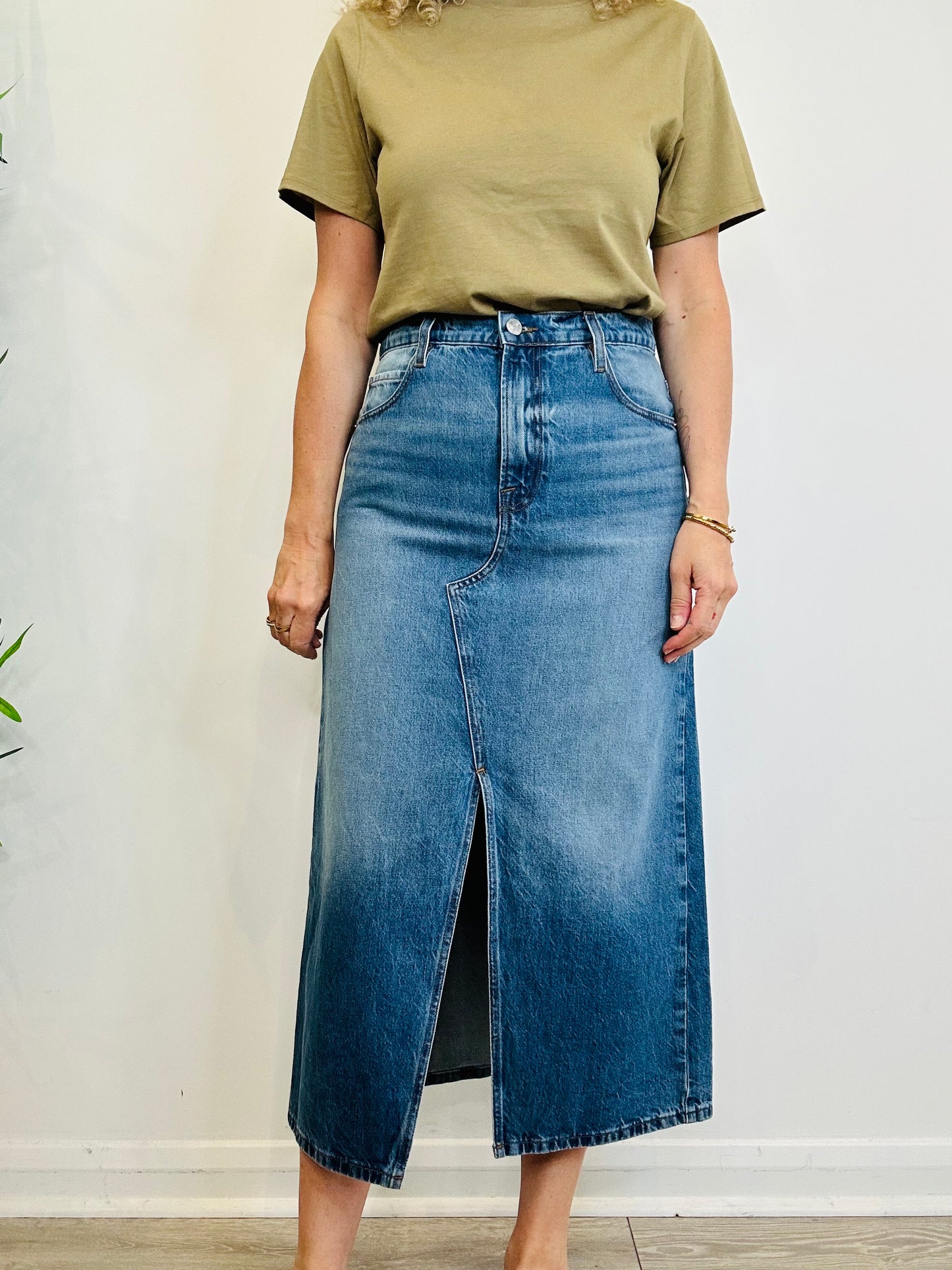 Denim Midi Skirt - Size 29