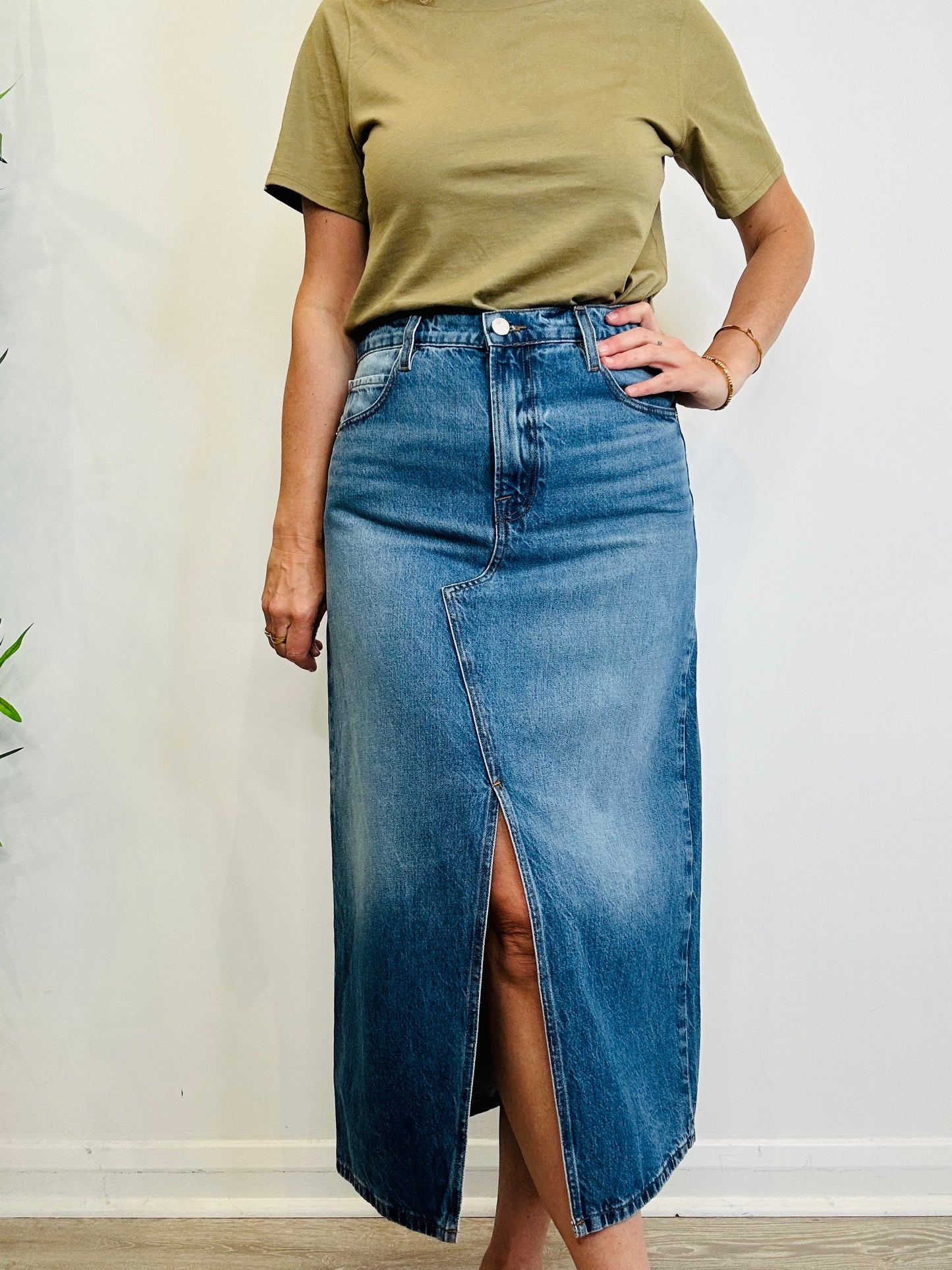 Denim Midi Skirt - Size 29