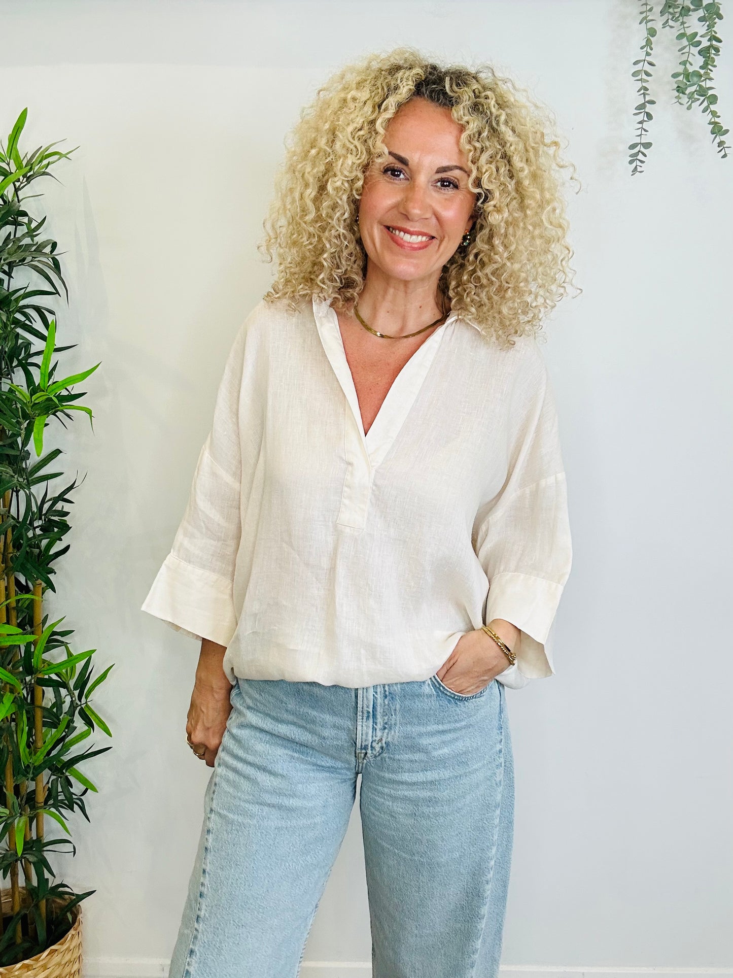 Oversized Linen Shirt - O/S