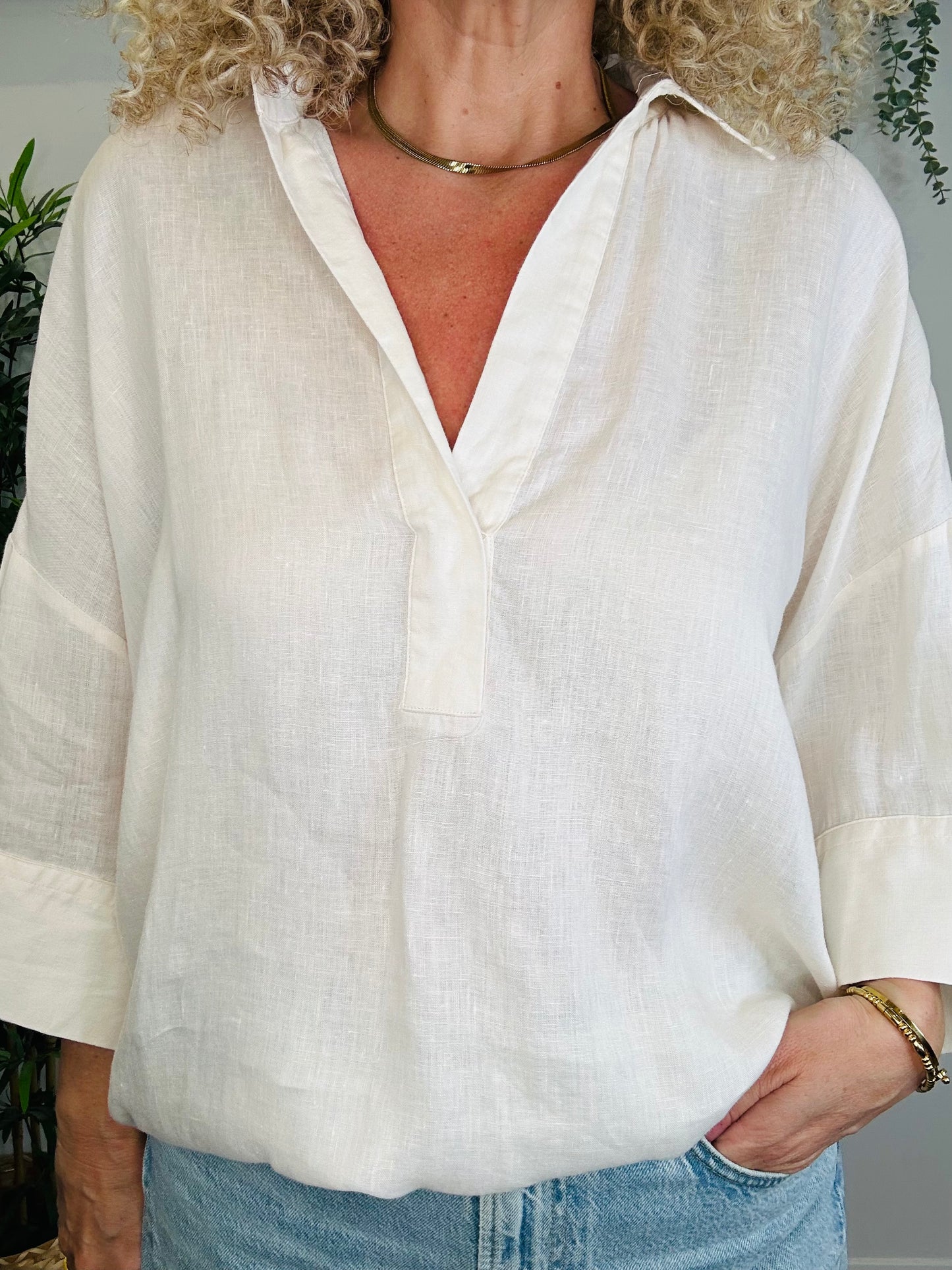 Oversized Linen Shirt - O/S