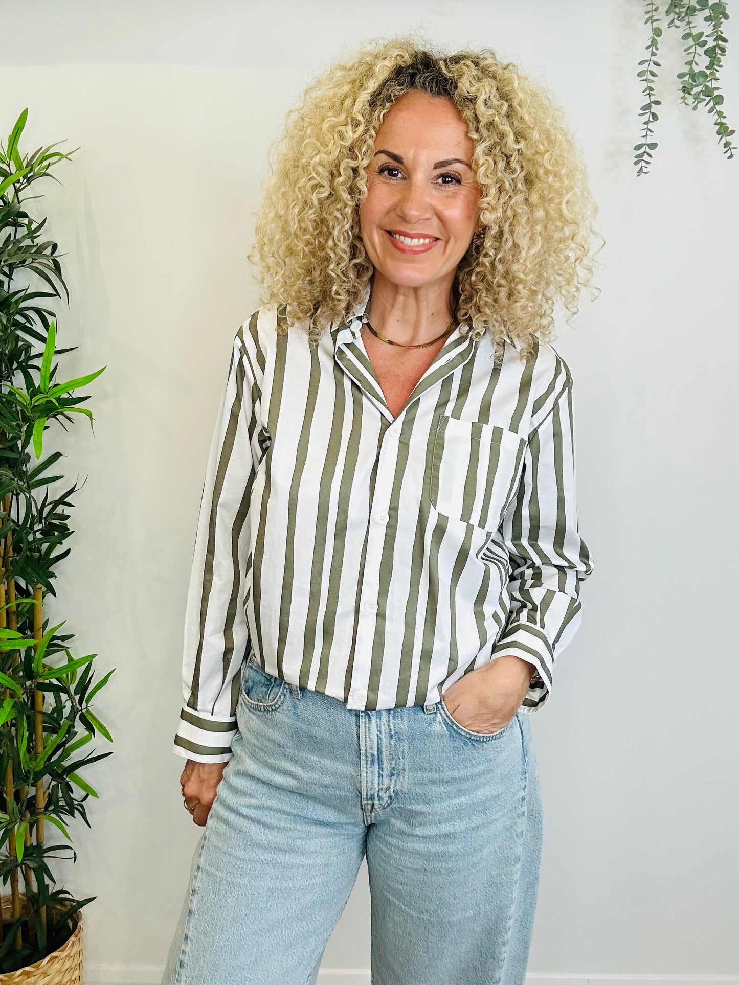 Striped Cotton Shirt - Size 38