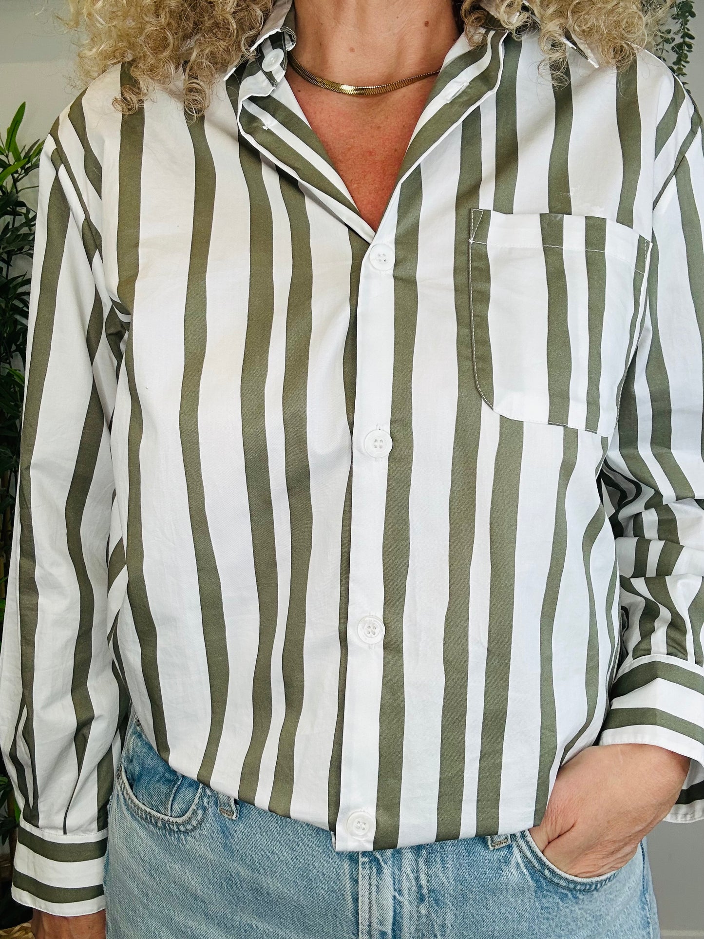Striped Cotton Shirt - Size 38