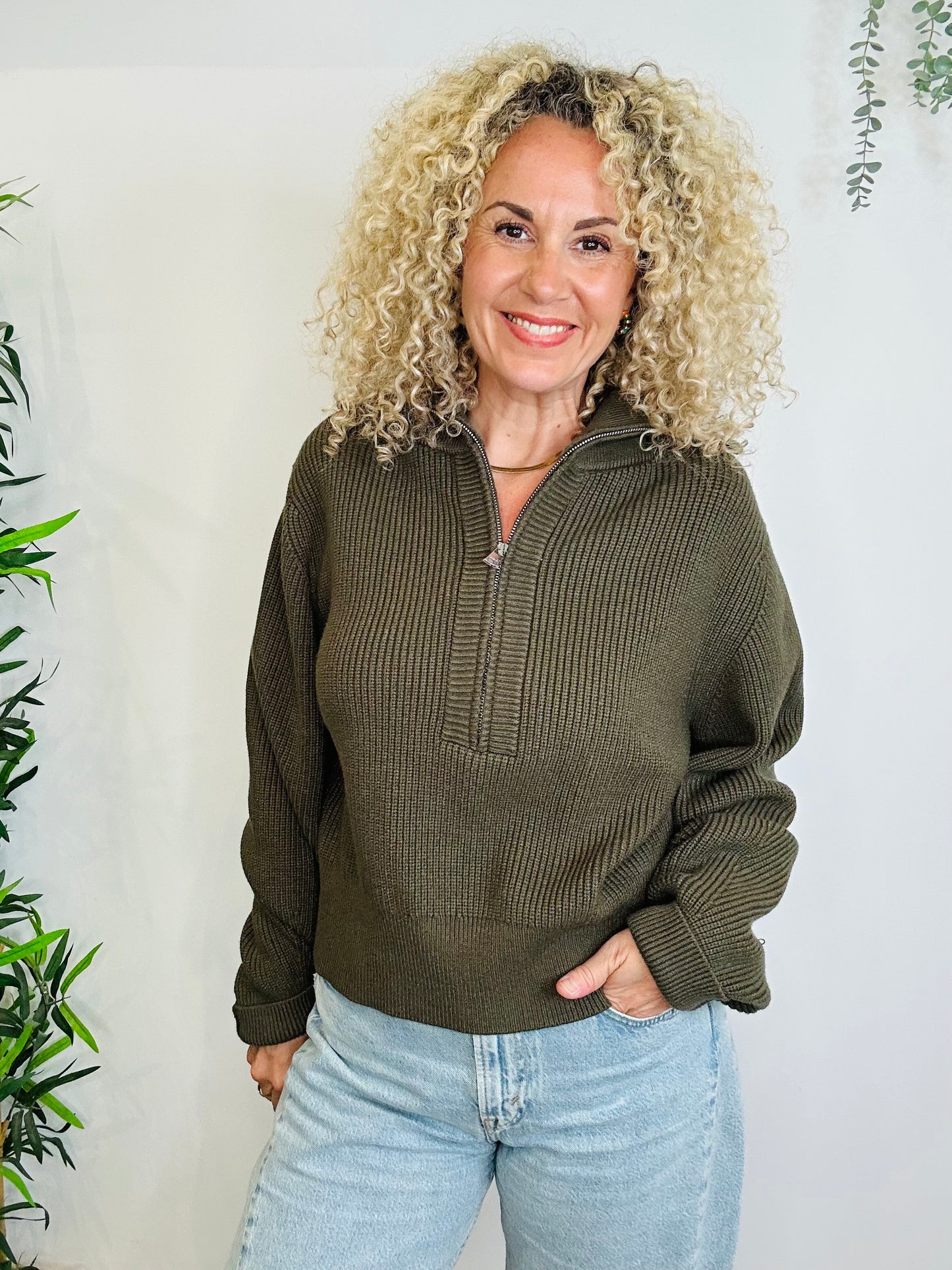 Maura Half Zip Jumper - Size XL