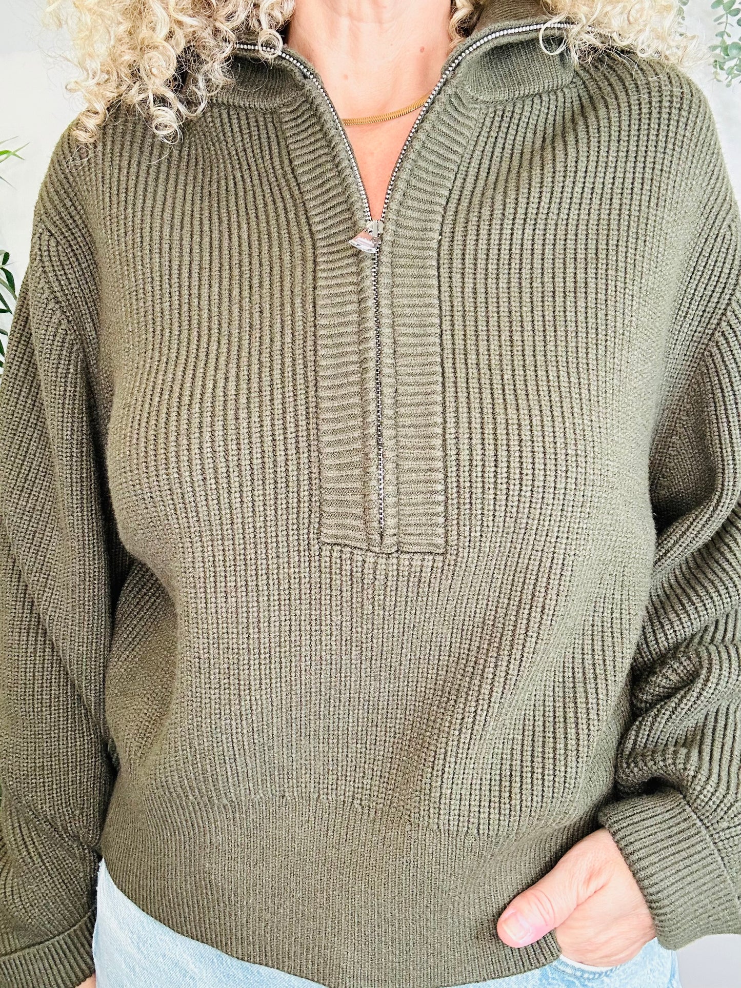 Maura Half Zip Jumper - Size XL