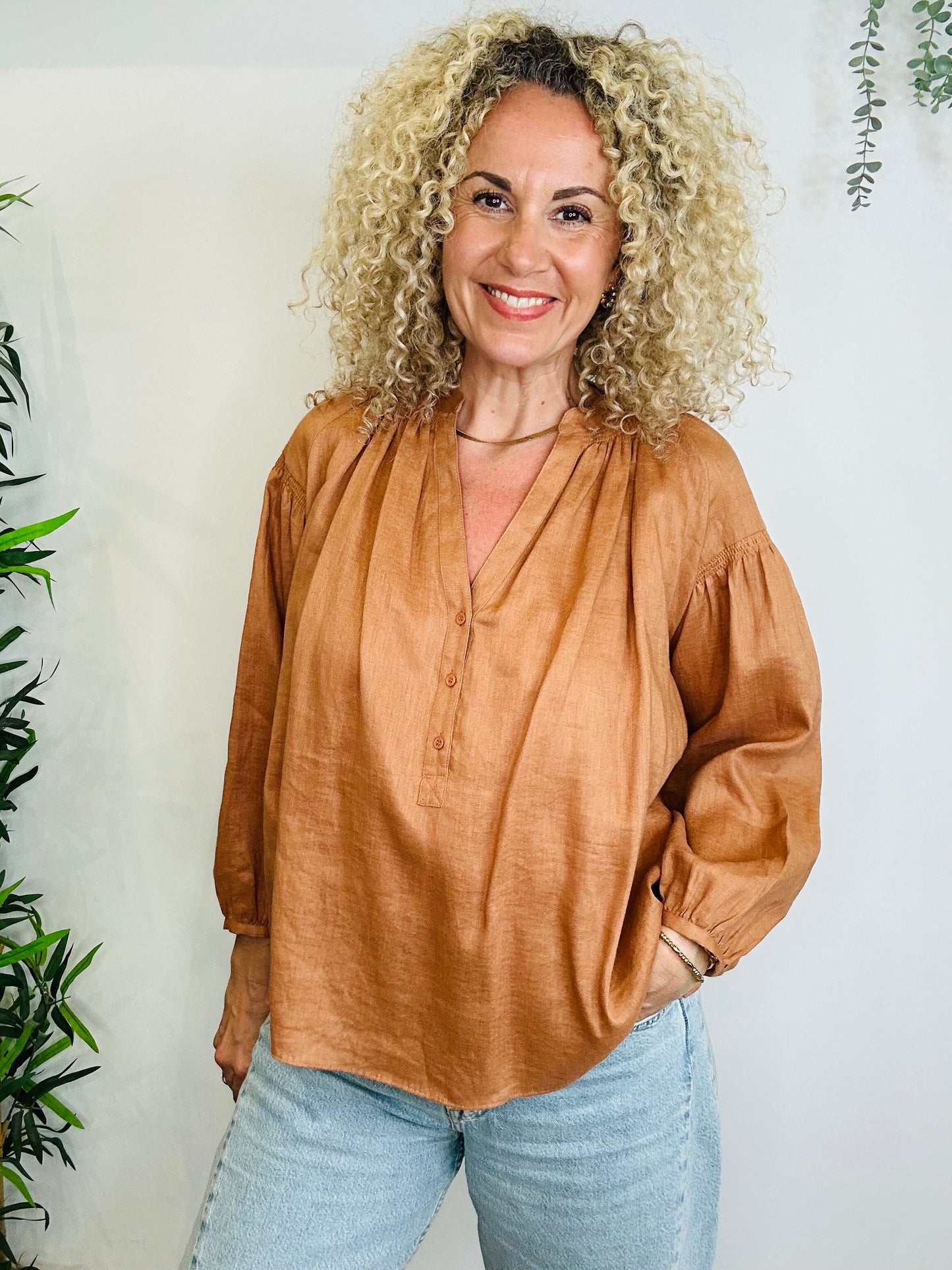 Linen Blouse - Size XS