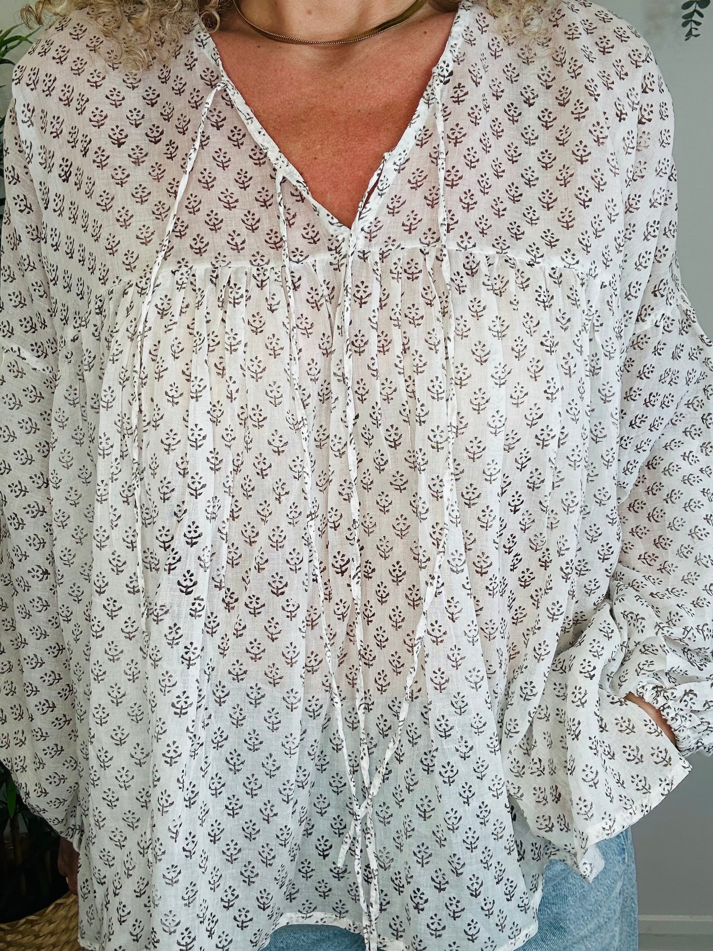 Patterned Cotton Top - Size XL