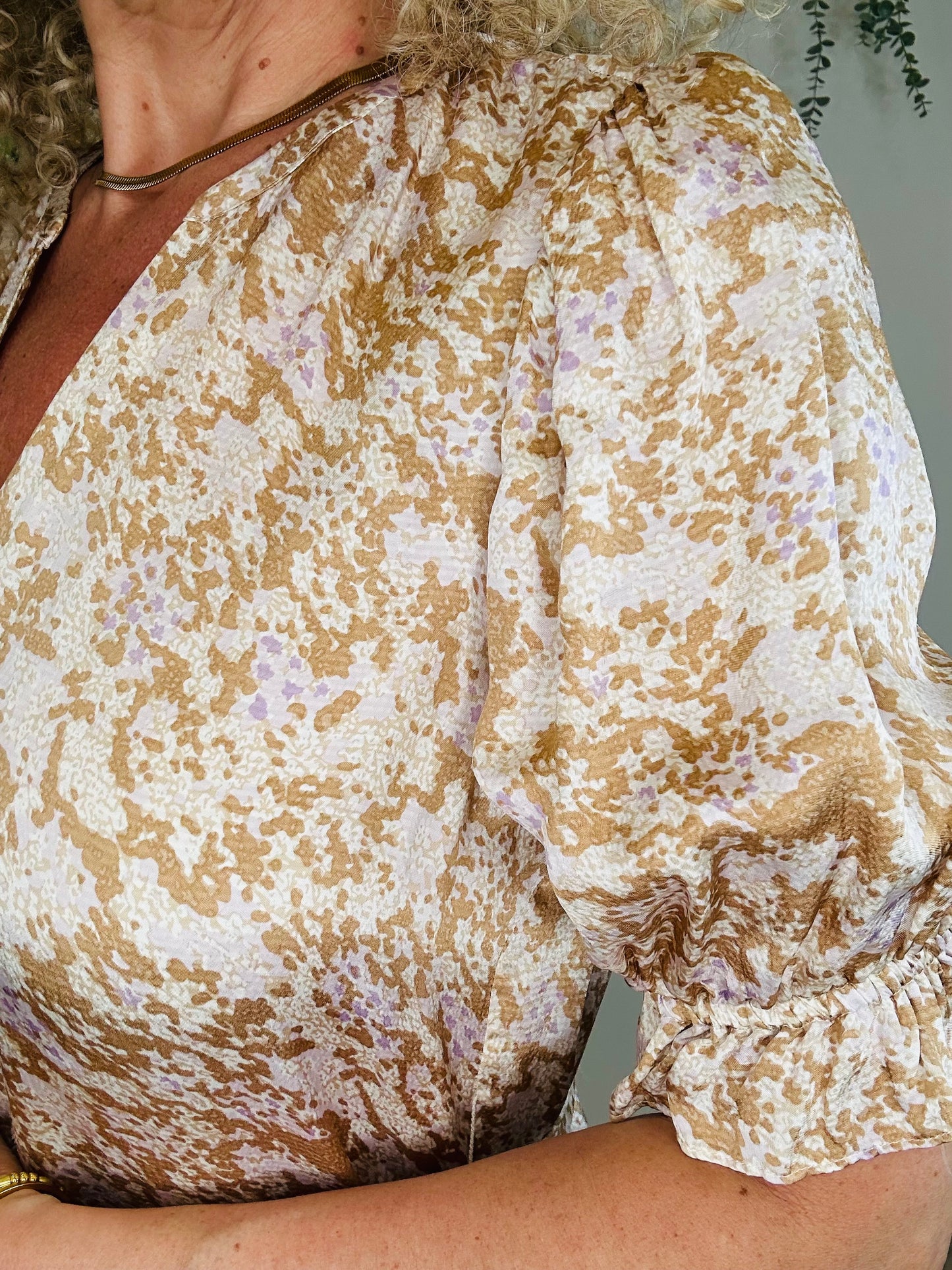 Patterned Midi Dress - Size XS