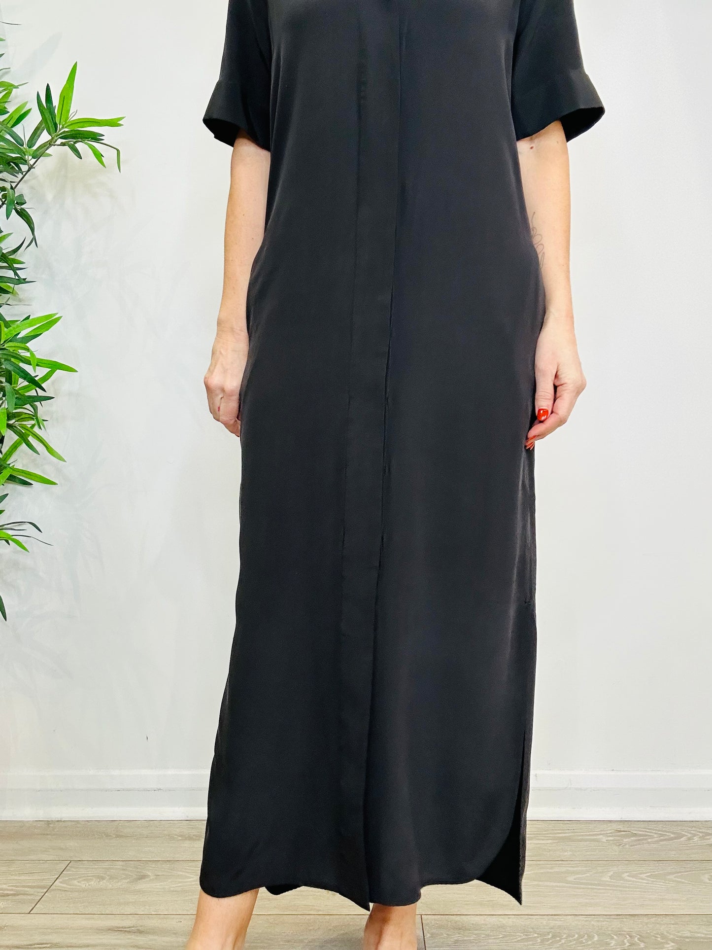 Silk Shirt Dress - Size M