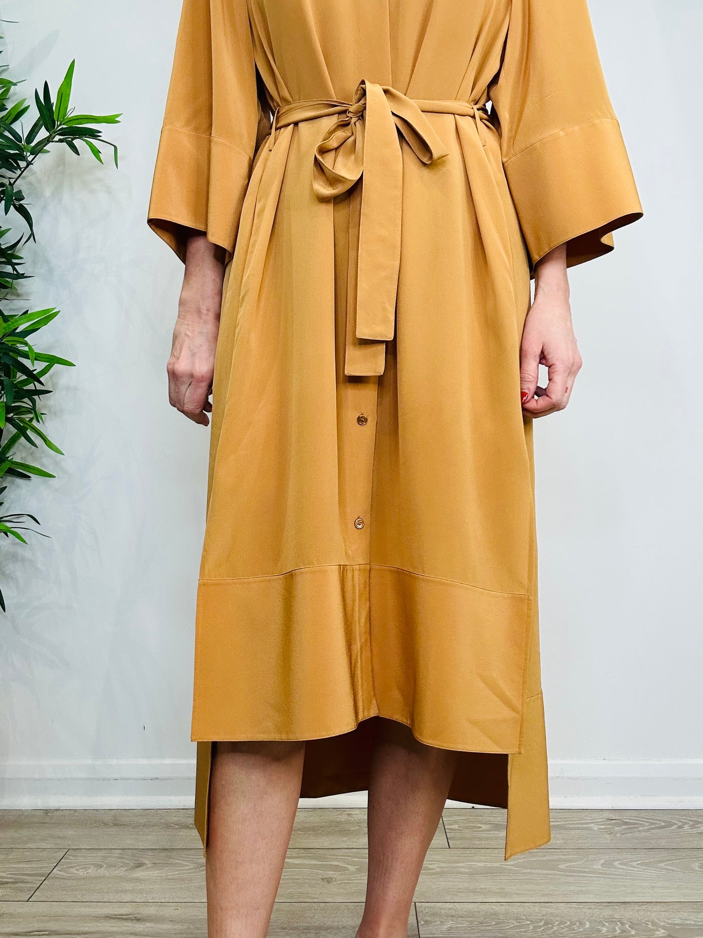 Silk Shirt Dress - Size 36