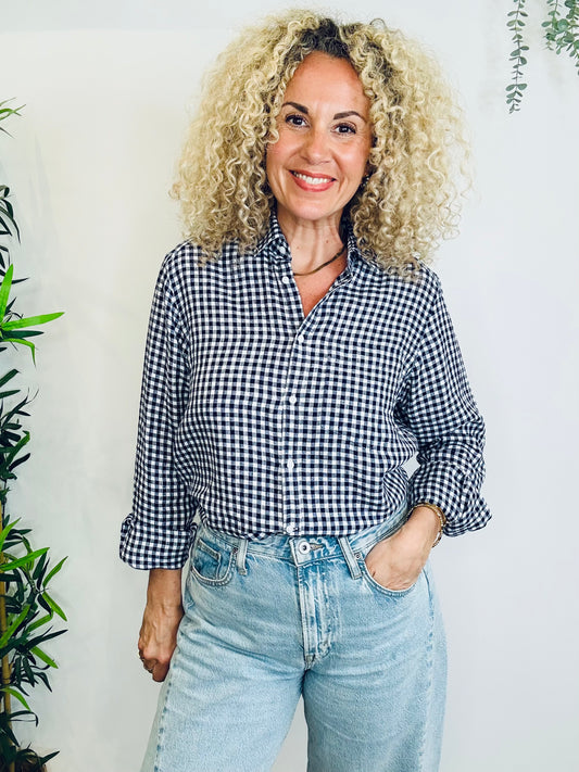 Check Linen Shirt - Size 12