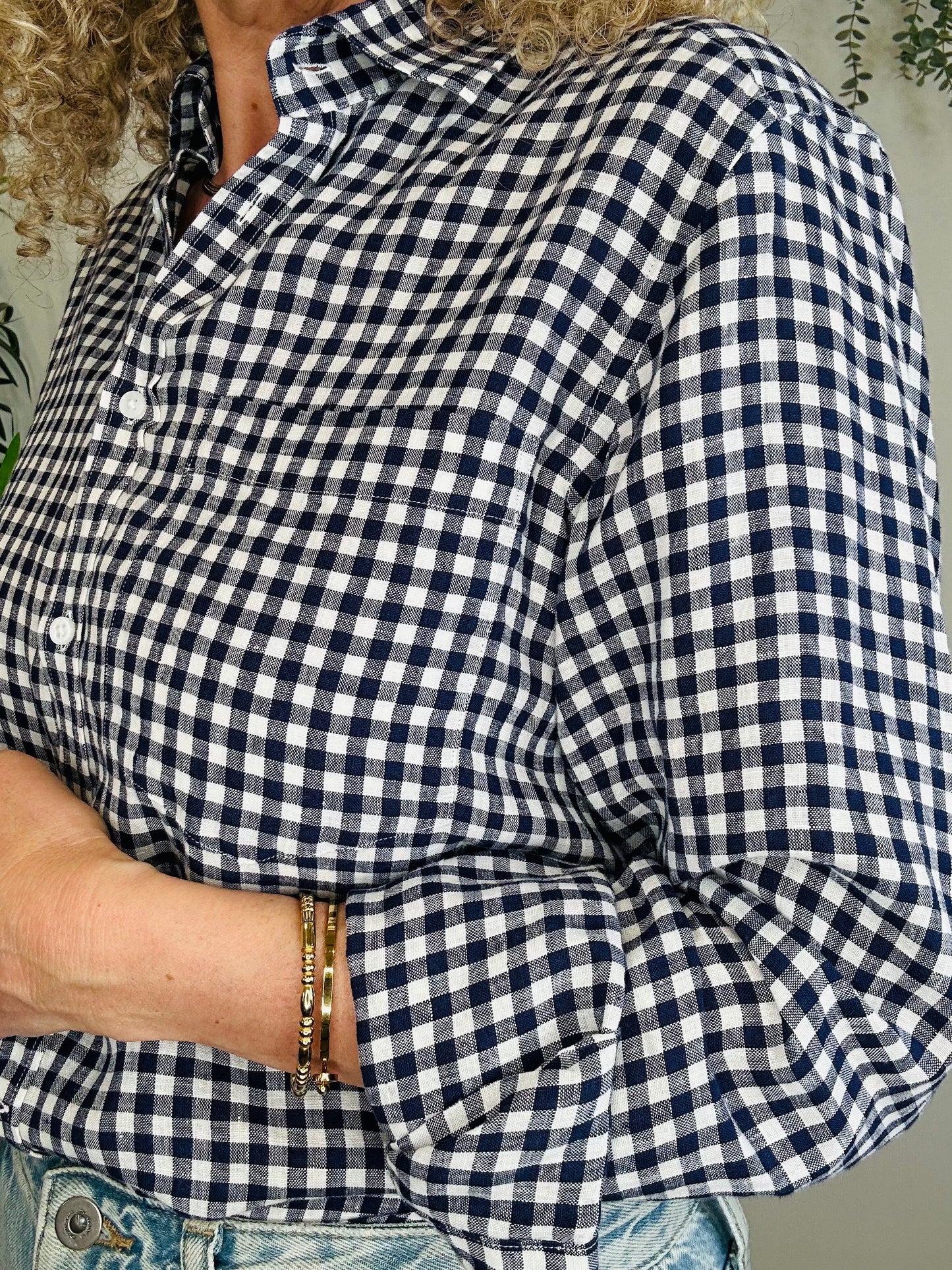 Check Linen Shirt - Size 12