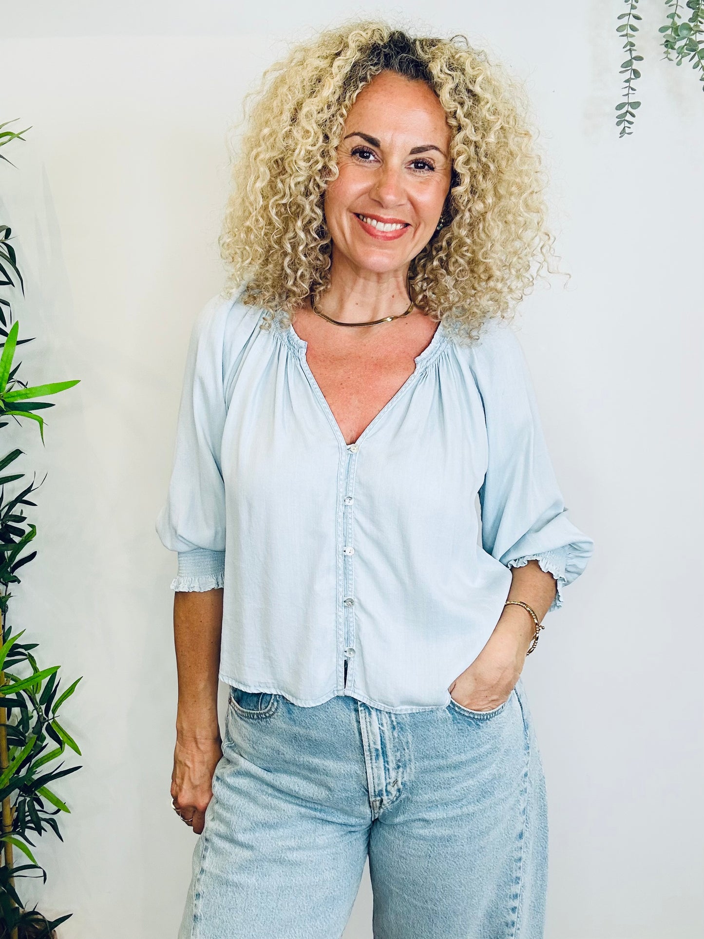Mariah Chambray Shirt - Size S