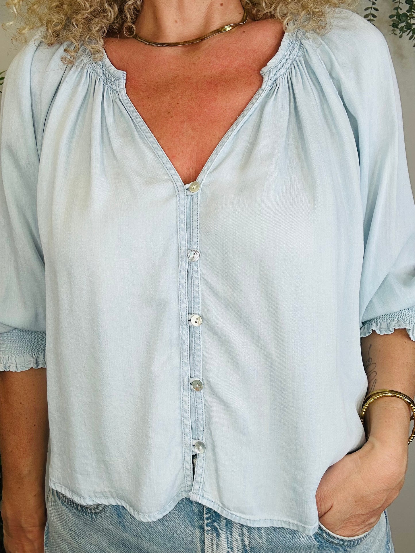 Mariah Chambray Shirt - Size S