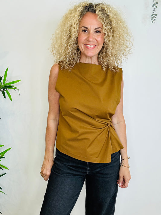Sleeveless Ruched Top - Size L