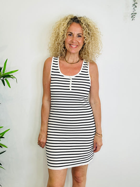 Striped Cotton Dress - Size 48IT