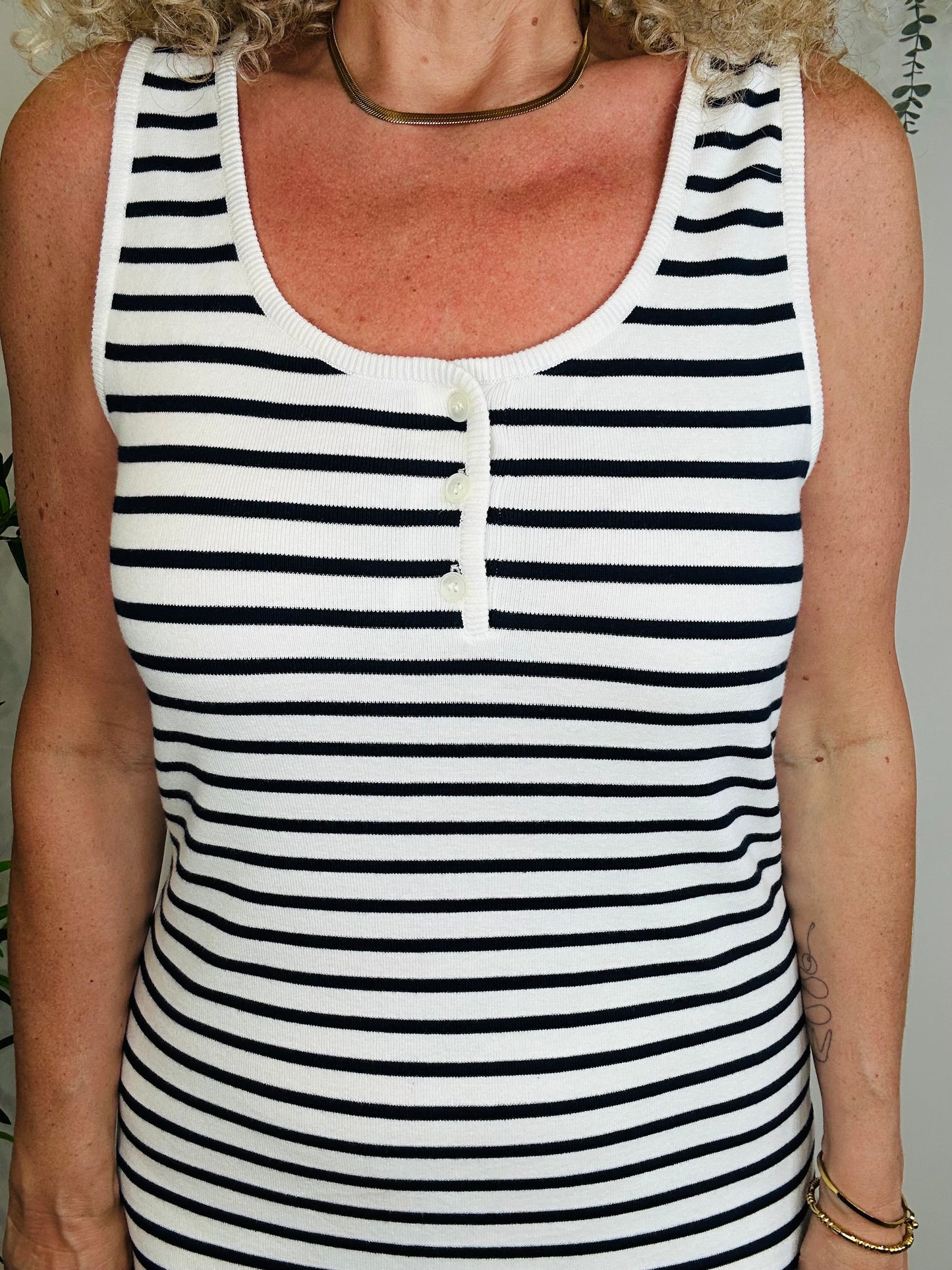 Striped Cotton Dress - Size 48IT
