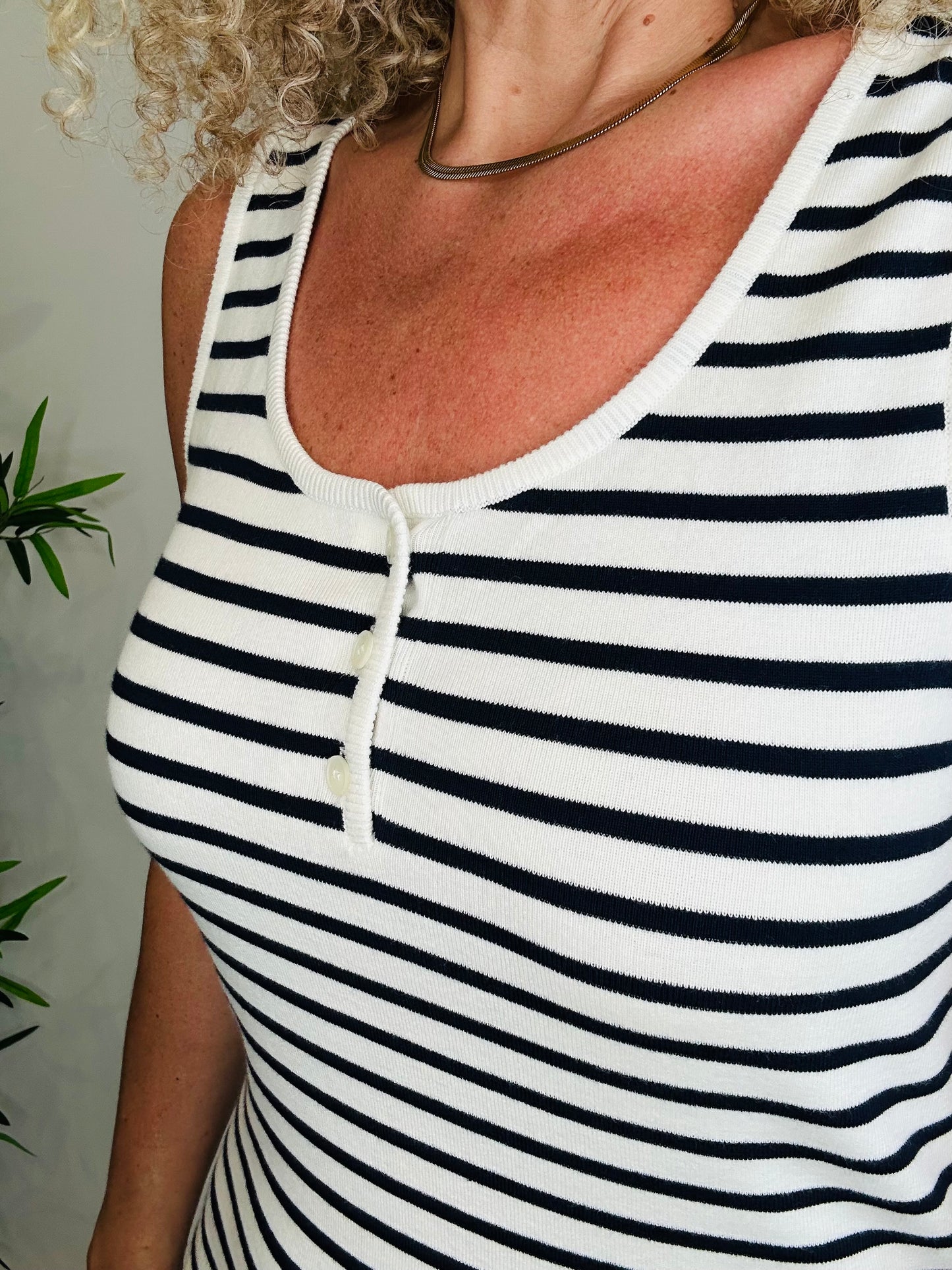 Striped Cotton Dress - Size 48IT