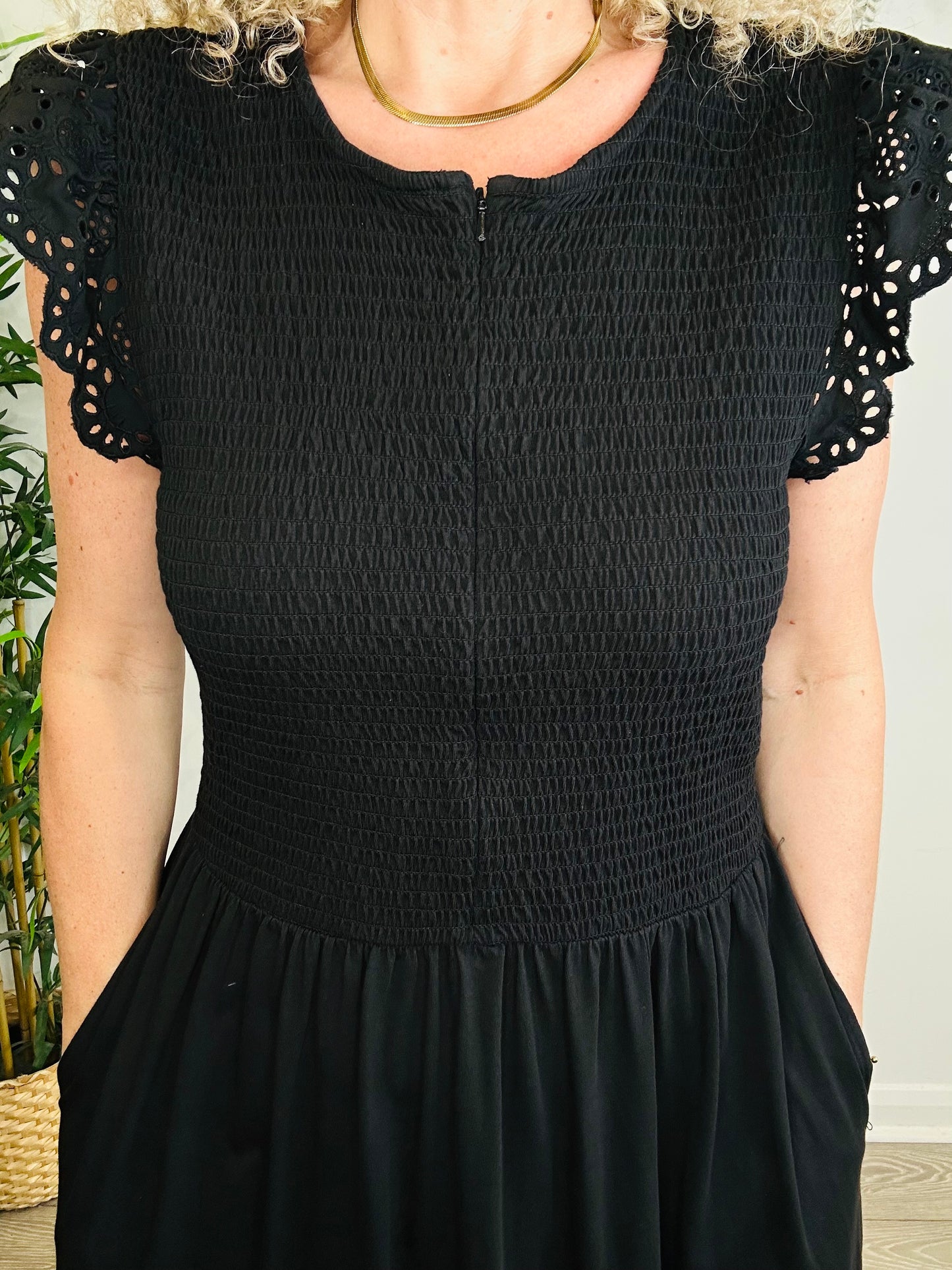 Smocked Cotton Dress - Size 4