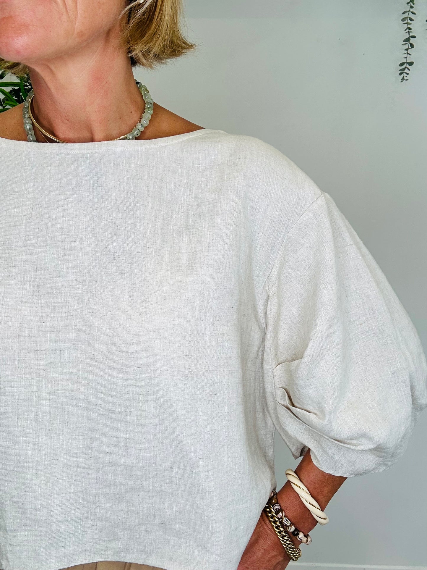 Leia Linen Top - Size S