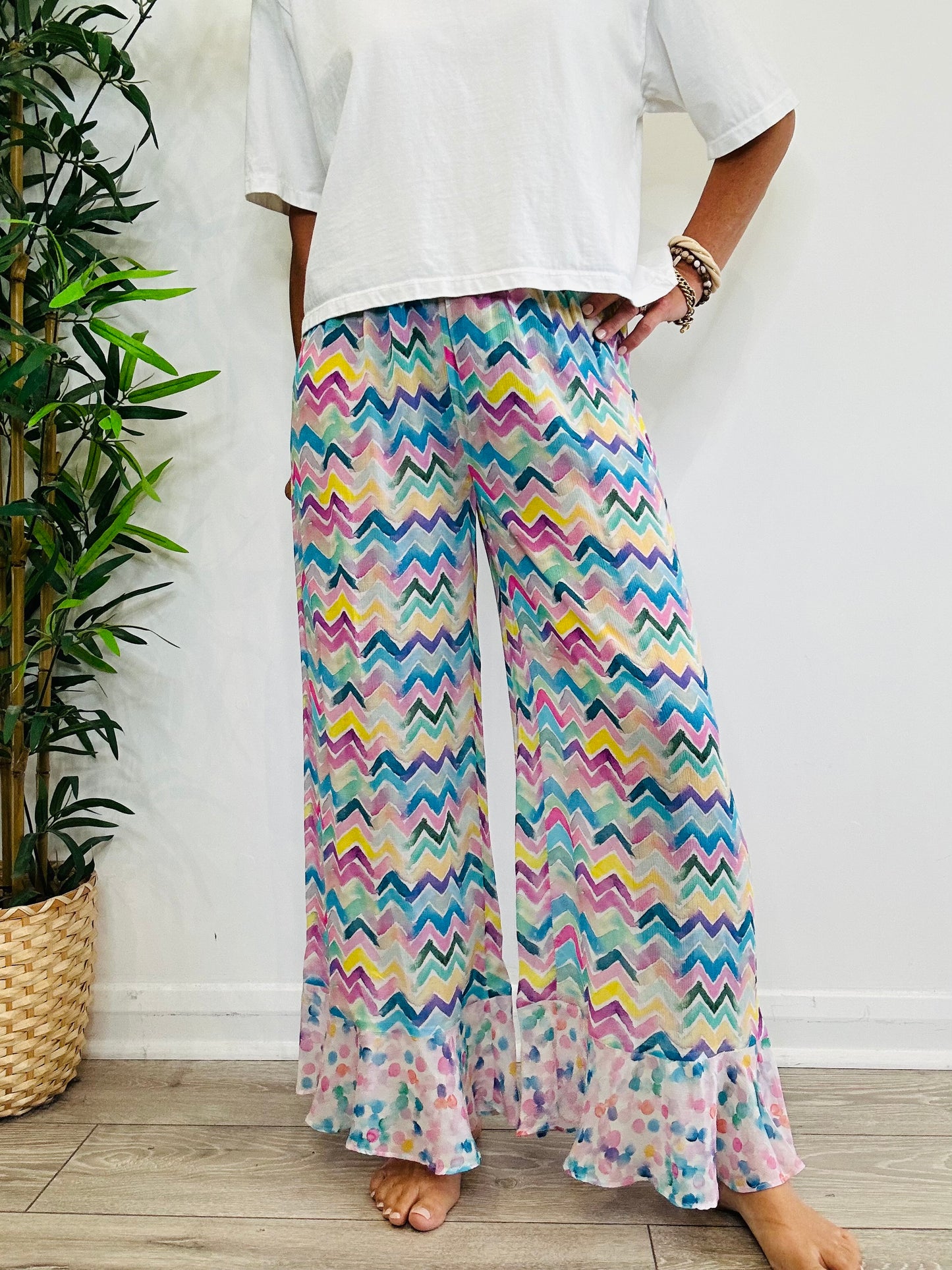 Rosie Wide Leg Trousers - Size XS