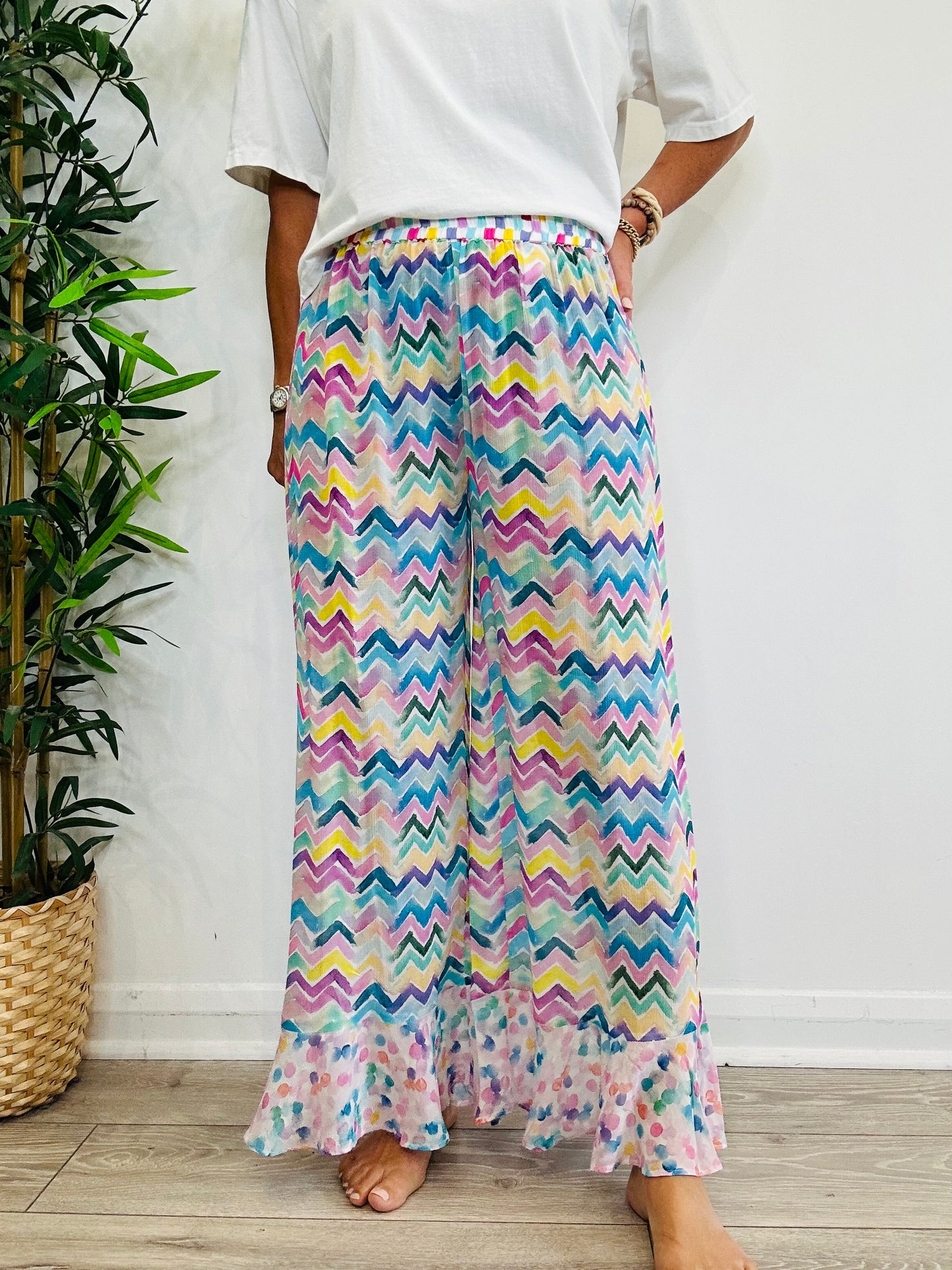 Rosie Wide Leg Trousers - Size XS