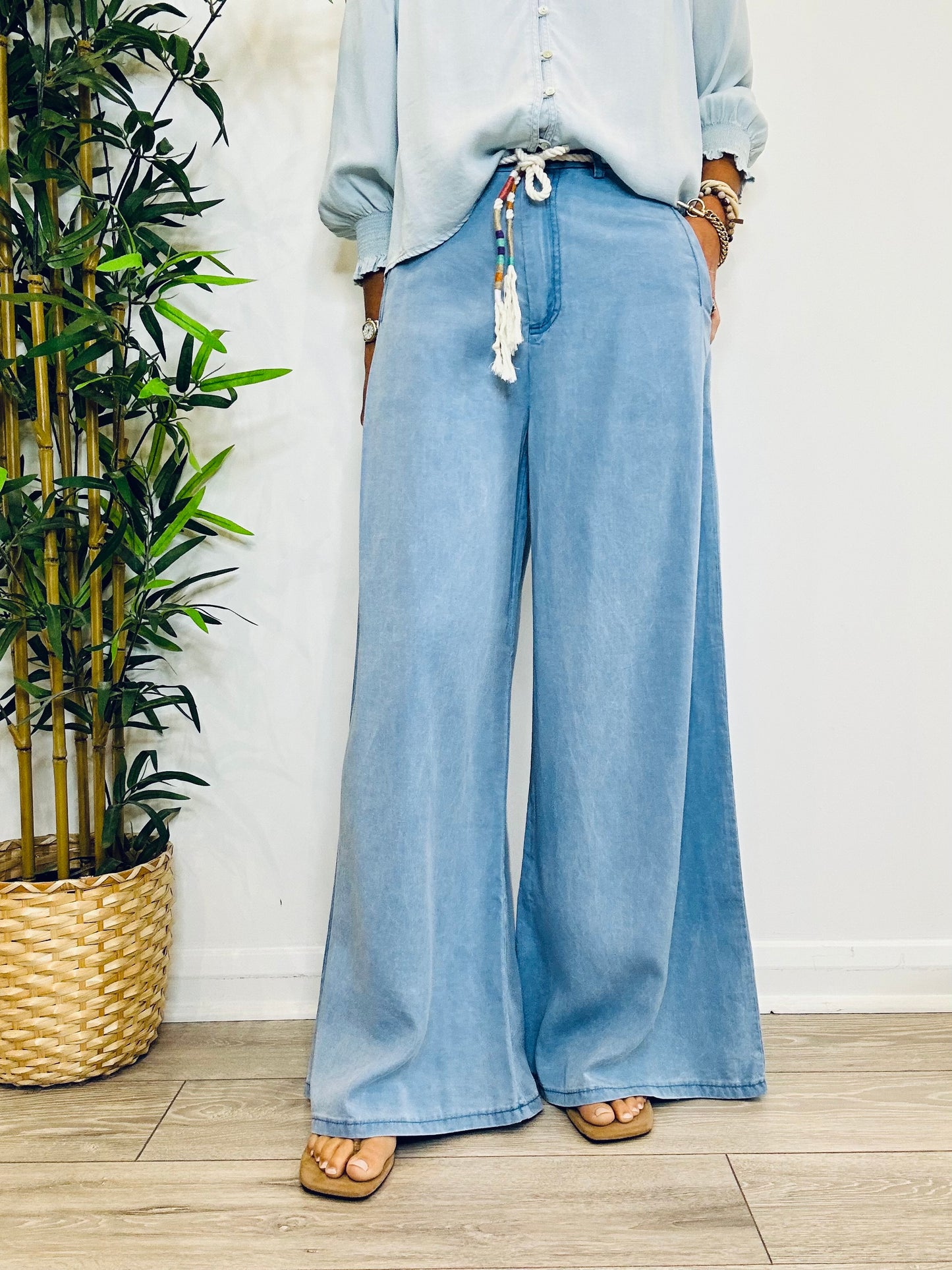 Chambray Trousers - Size 34