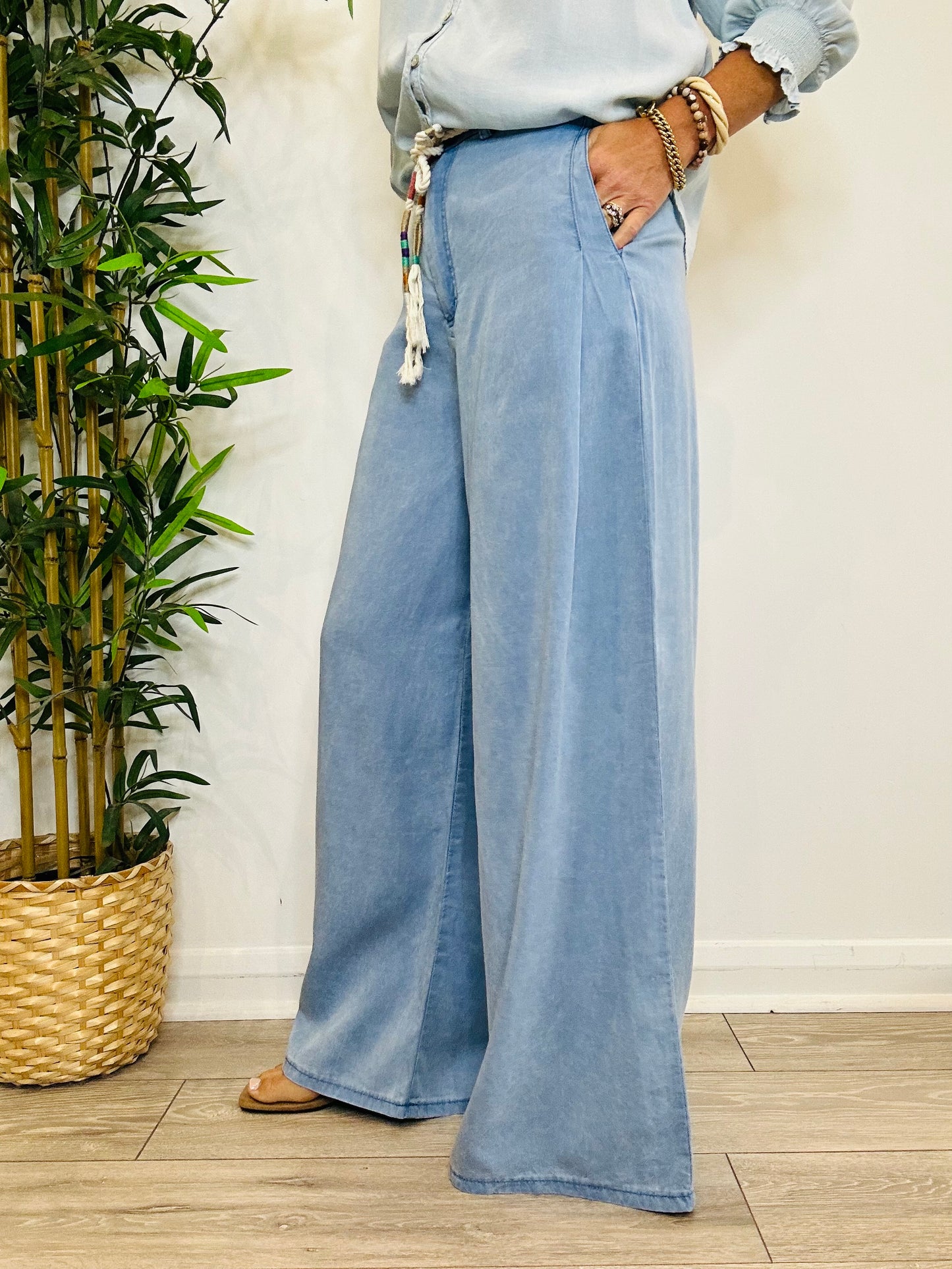 Chambray Trousers - Size 34