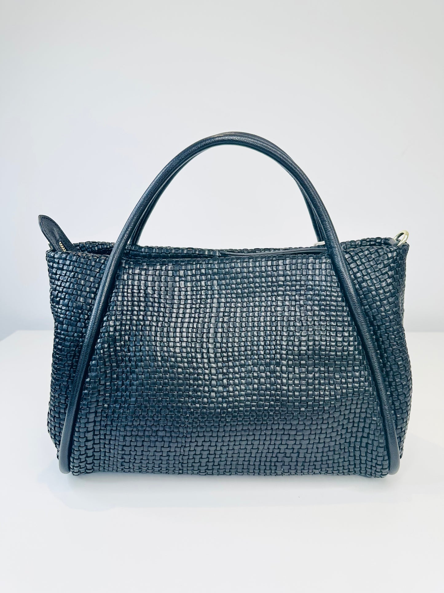 Woven Leather Willow Shopper