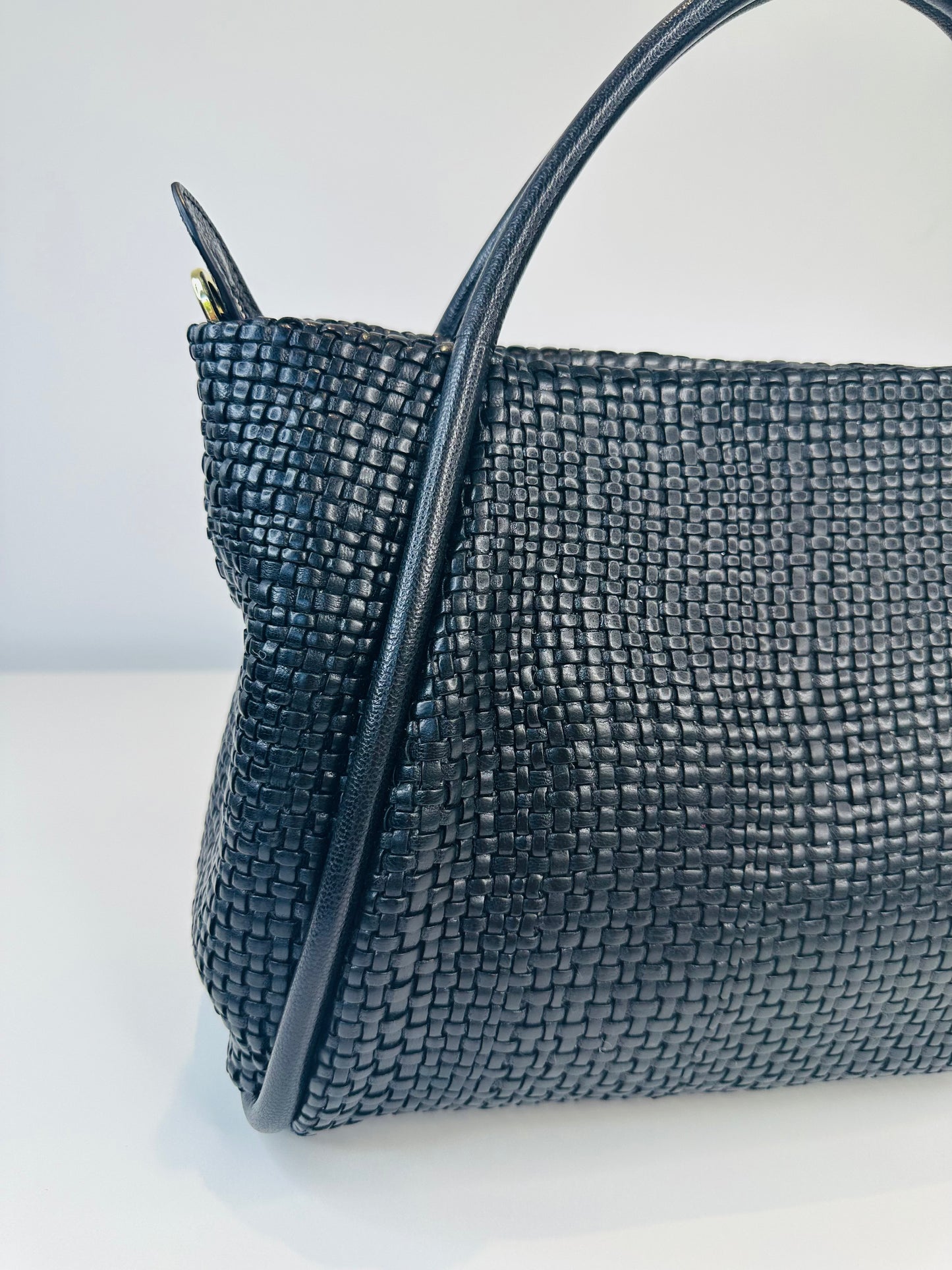 Woven Leather Willow Shopper