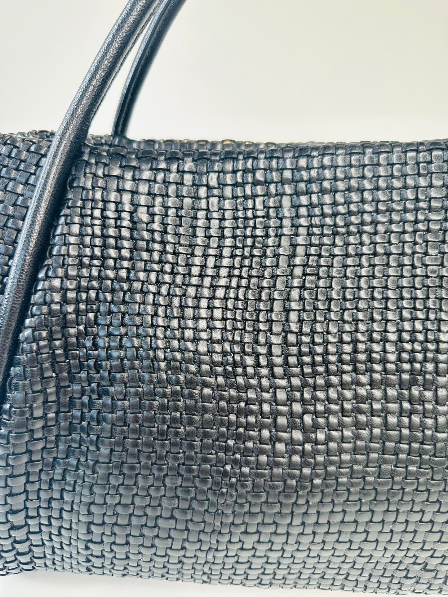 Woven Leather Willow Shopper