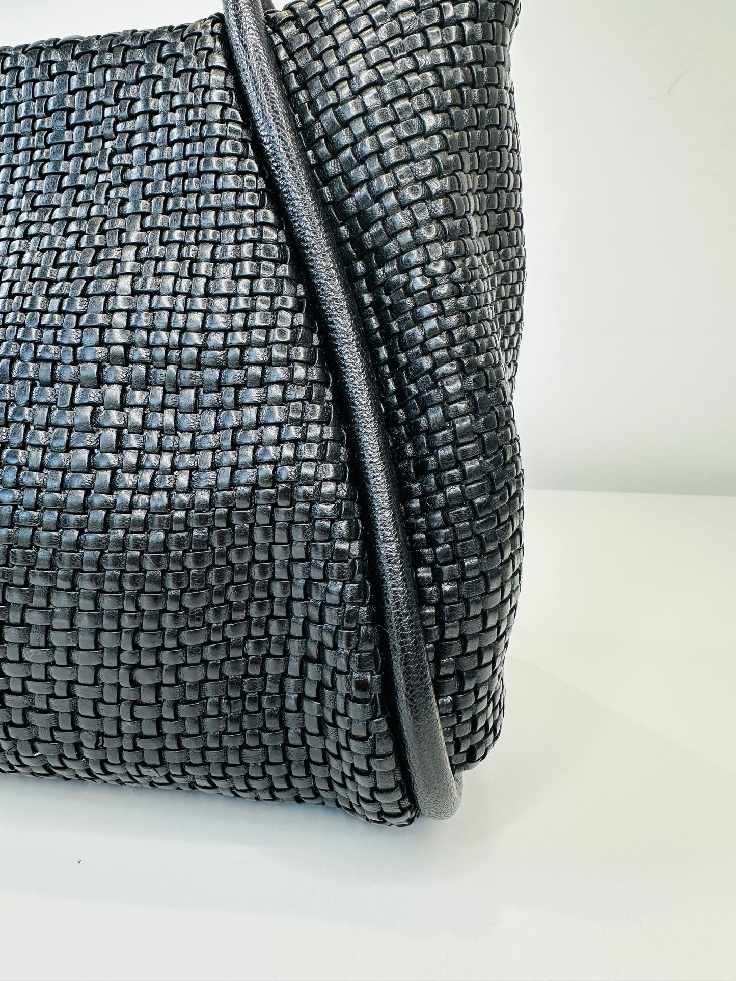 Woven Leather Willow Shopper