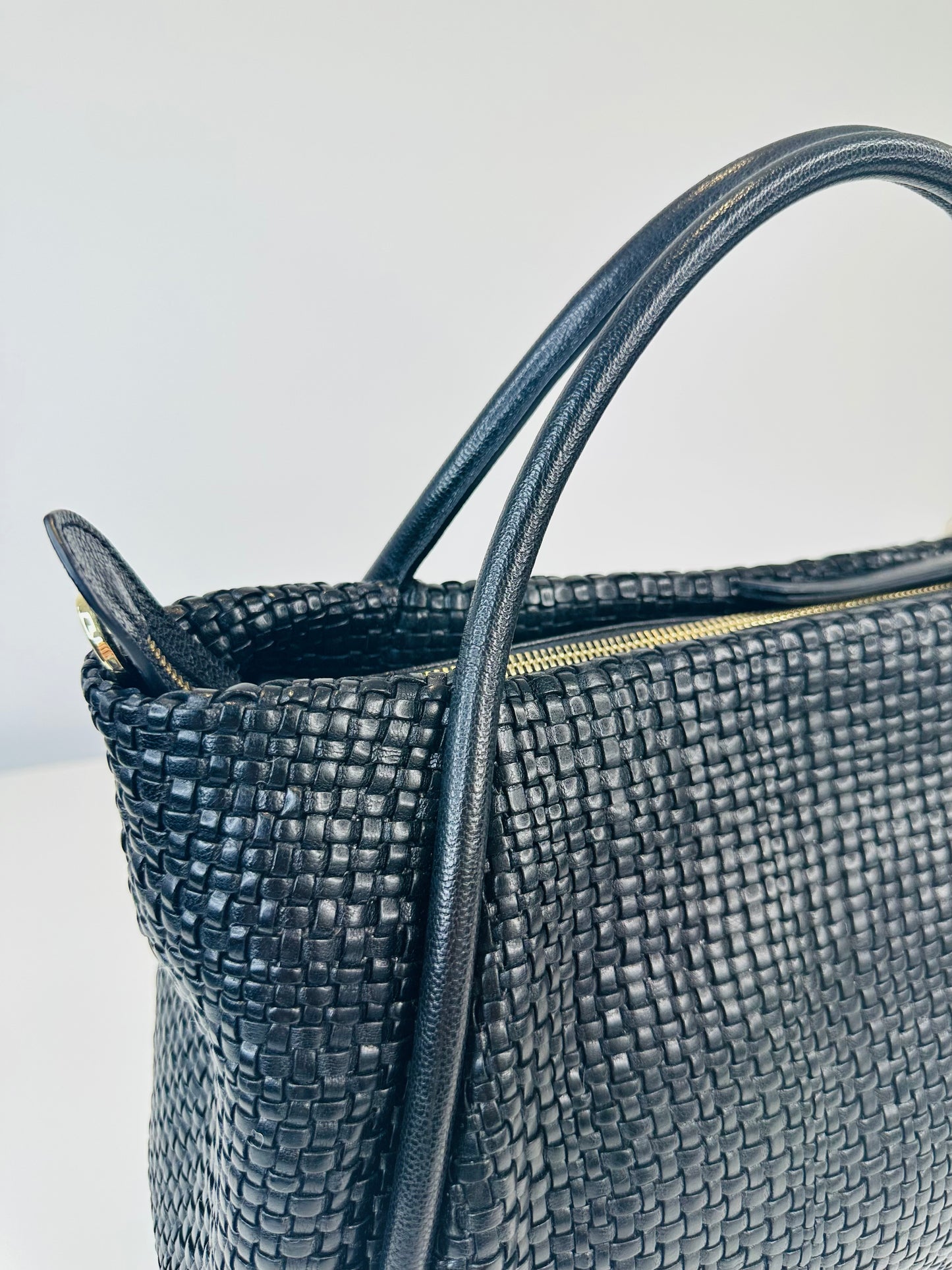 Woven Leather Willow Shopper