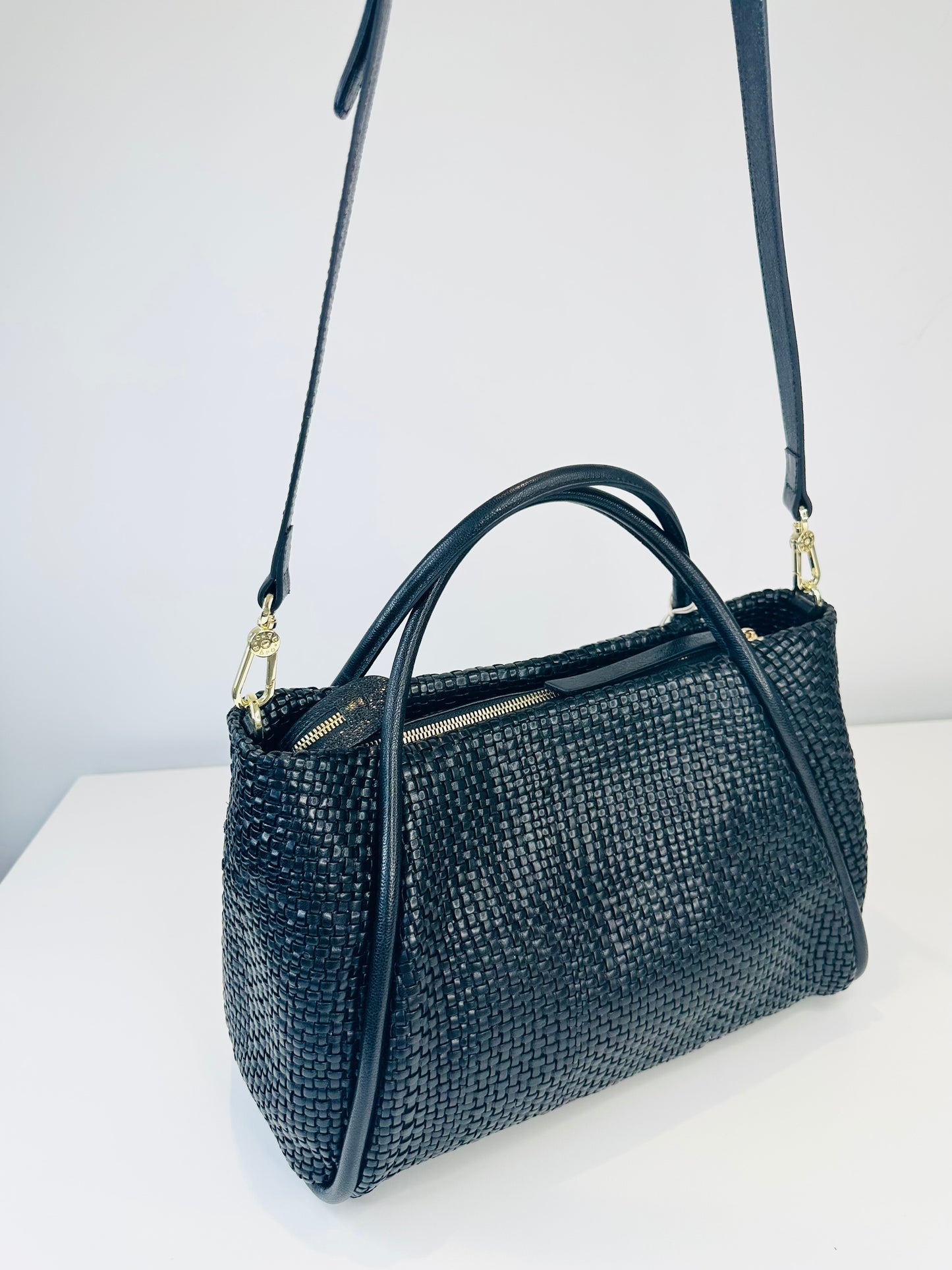 Woven Leather Willow Shopper