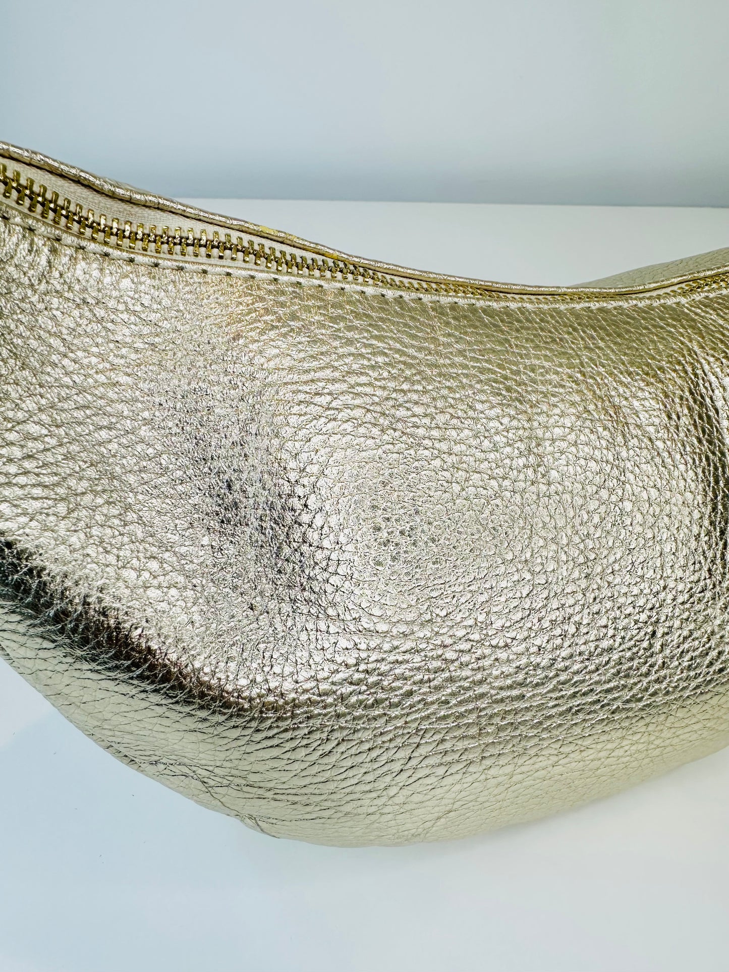Metallic Leather Crossbody Bag