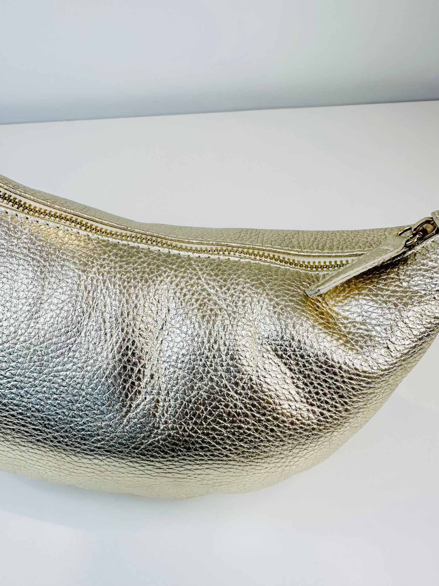 Metallic Leather Crossbody Bag