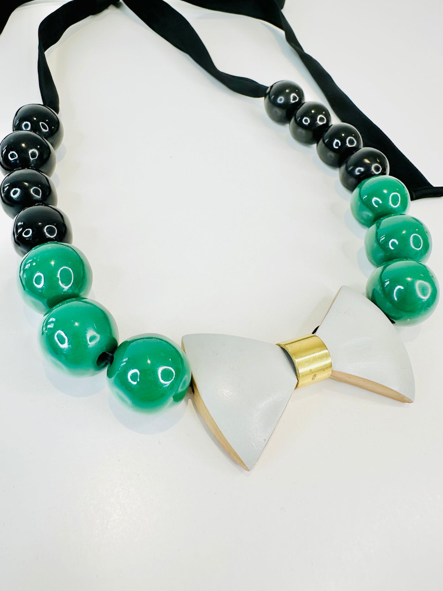Silk Ribbon & Bead Necklace